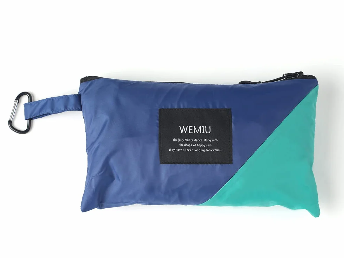 SaphiRose Rain Poncho Raincoat Hooded for Adults Women with Pockets Green-Blue