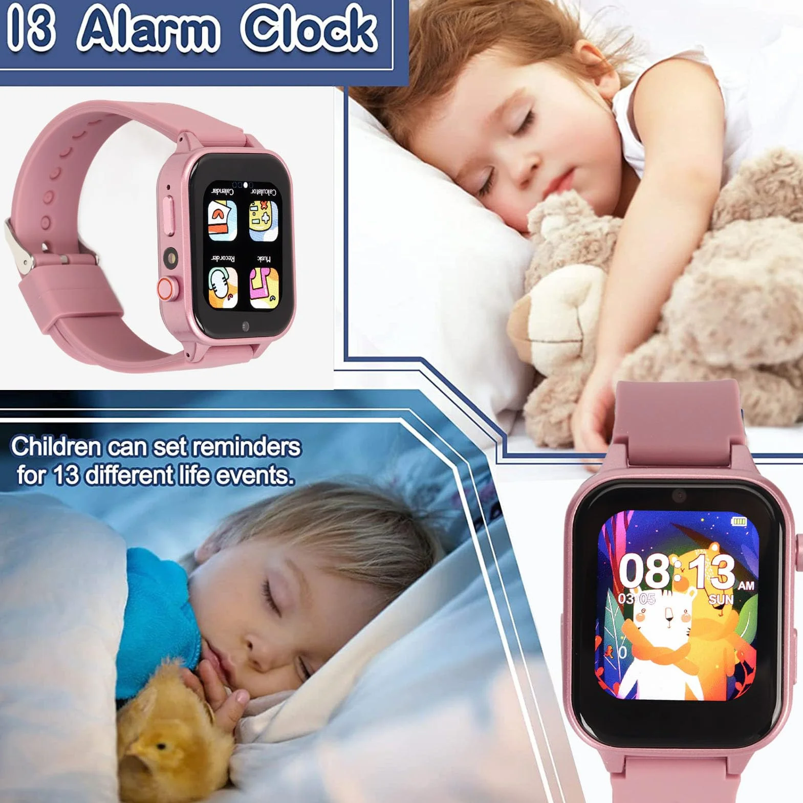 Inteligentny zegarek HD Smart Watch dla dzieci 4-12 lat z grami MP3 budzikiem krokomierzem