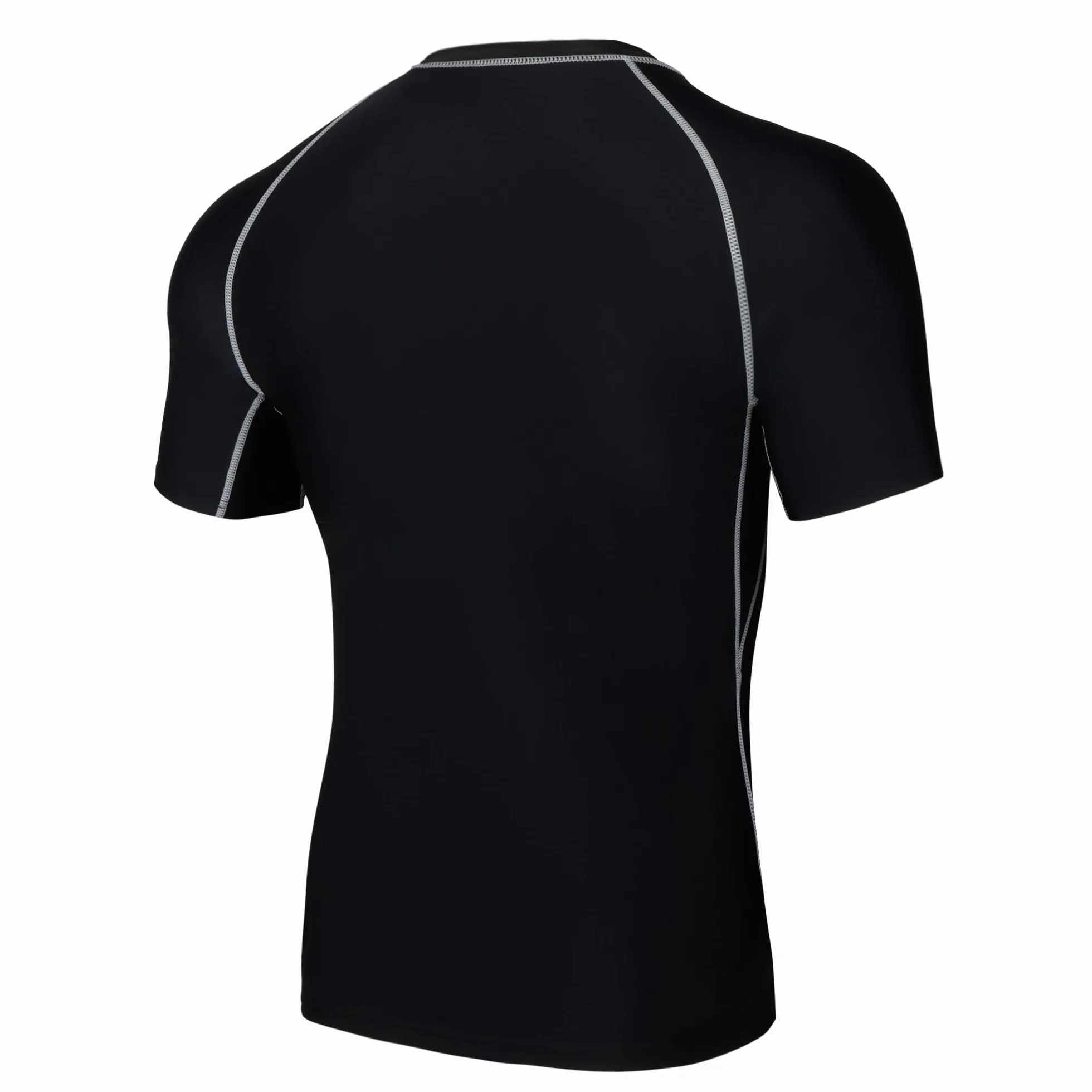 AMZSPORT Męska koszulka Rash Guard, ochrona UV UPF 50+, koszulka z krótkim rękawem, szybkoschnąca kamizelka chroniąca przed słońcem do pływania, surfowania, wędkowania, biegania
