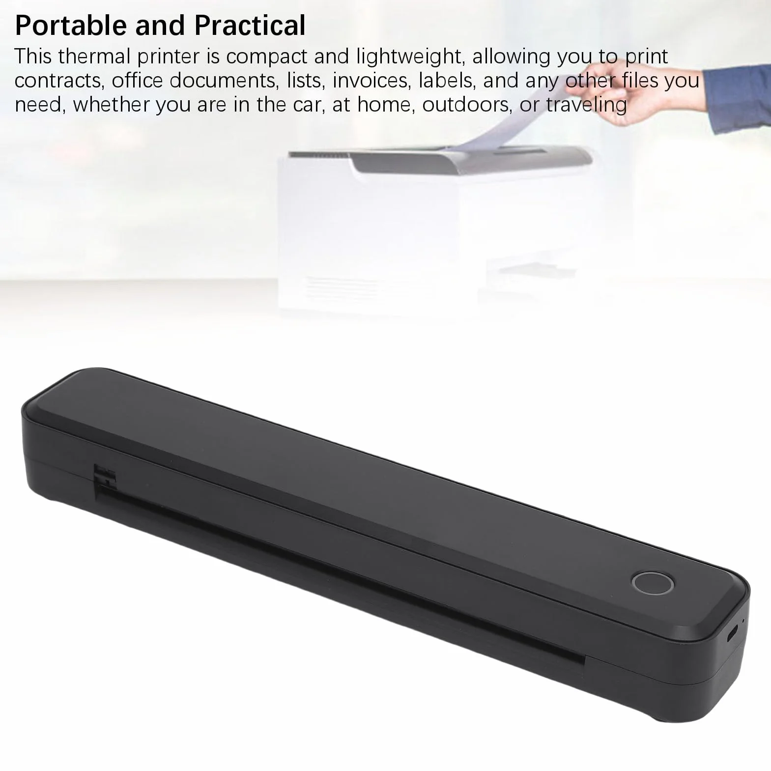 203DPI Drukarka Termiczna Bez Atramentu Przenośna Bezprzewodowa USB C dla A4 A5 8.5x11 Papieru w Literze Amerykańskiej dla Szkoły i Biura
