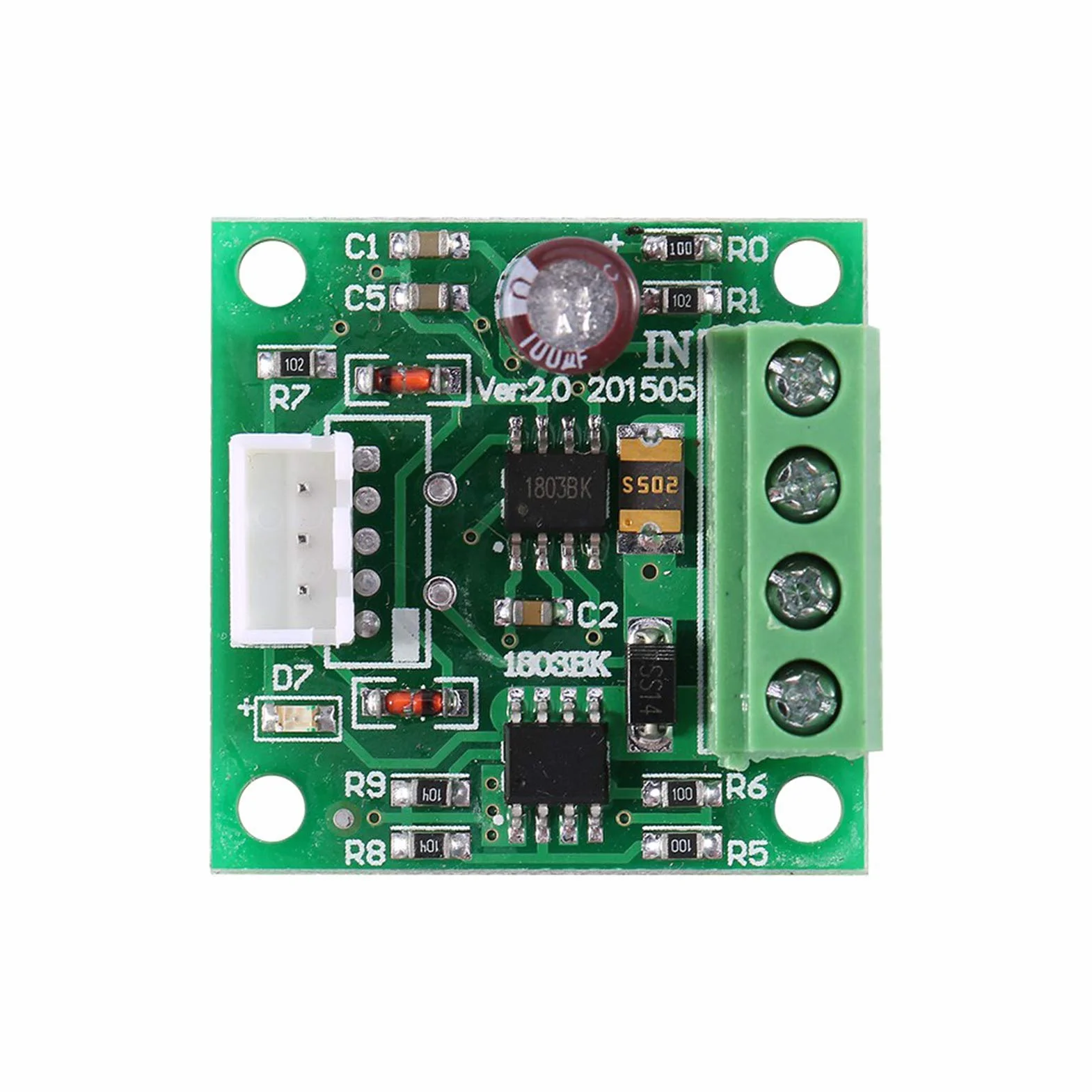 1803BW DC Motor Controller (PWM), 1,8 V 3 V 5 V 6 V 12 V 2 A DC kontroler silnika bez potencjometru przełącznika)