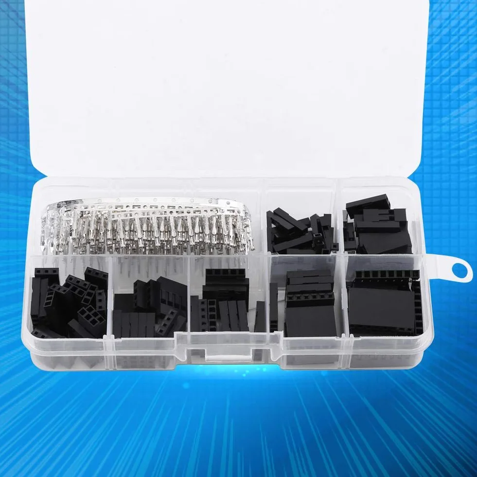 Jumper Header Kit, 310 Stk. 2,54 mm Jumper Draht Crimp Pin Stecker Stiftleiste Jumper und Crimp Pins (männlich)