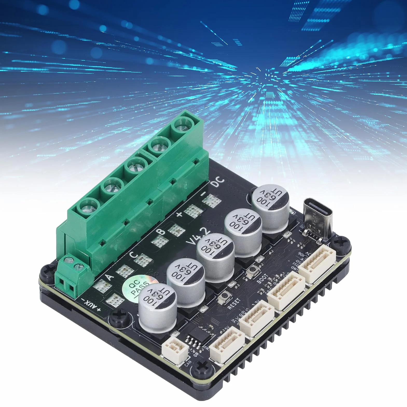 Fdit ODESC V4.2 Servomotor Controller Bez Kontrolera Prądu o Wysokim Prądu dla ODriveTool COC BLDC 8-56V 120A, Wszechstronne Tryby Sterowania do Sterowania Stawem Robotów i Przemysłowego BLDC