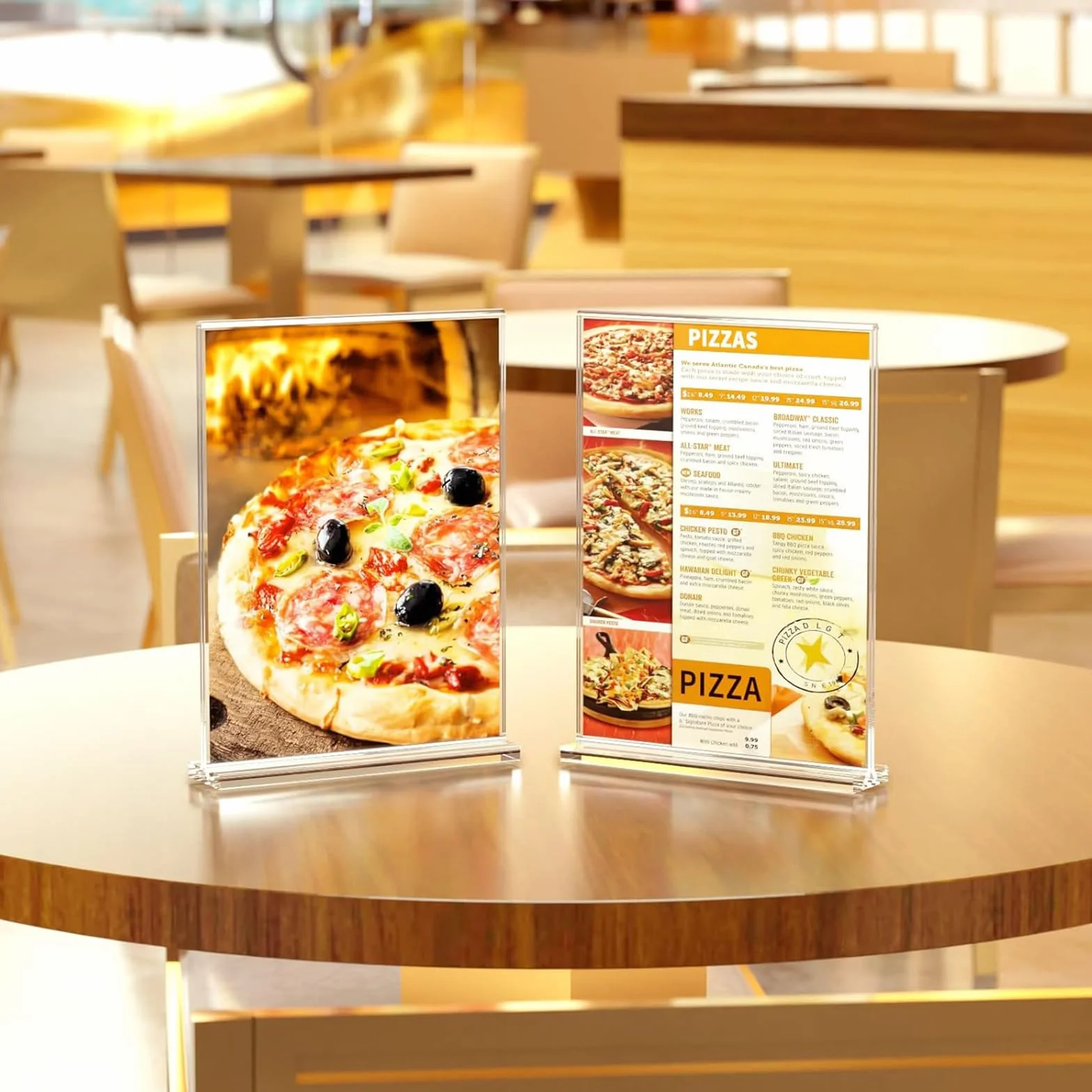 Akrylowy stojak A5 dwustronny uchwyt na menu 4 sztuki