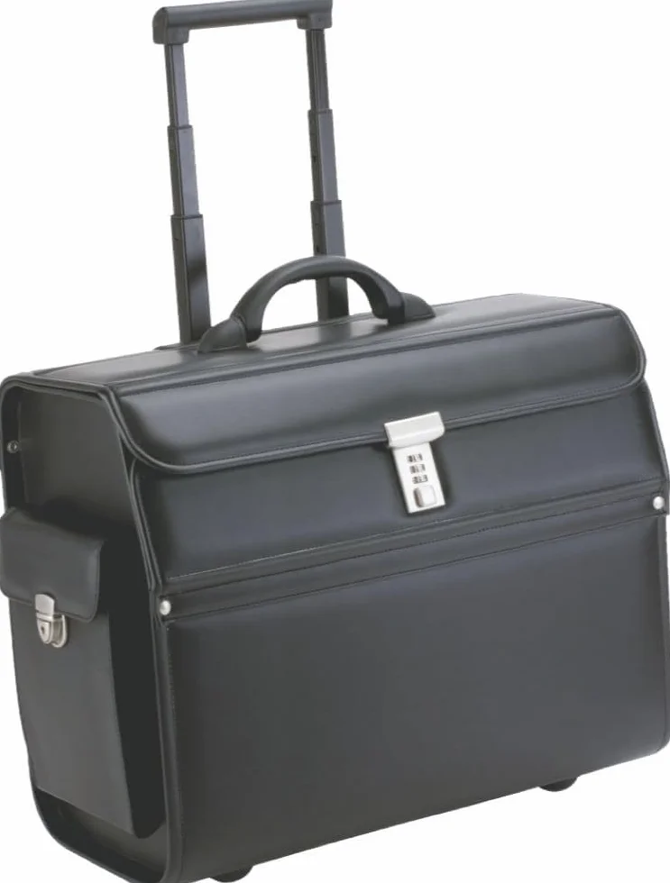 Alassio 45033 - Walizka pilotka MONDO, wykonana z wytrzymałej imitacji skóry, ok. 46 x 38 x 22 cm, czarna, czarny, 46 mm, Walizka pilotka