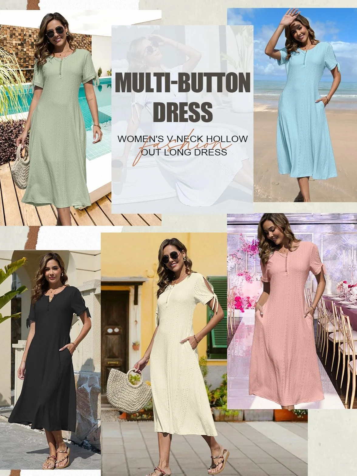 Yutdeng Letnie sukienki maxi boho dla kobiet UK z kieszeniami vintage luźna sukienka plażowa z krótkim rękawem zapinana na guziki boho kwiatowy nadruk sukienka swingowa tunika sukienka linia sukienki