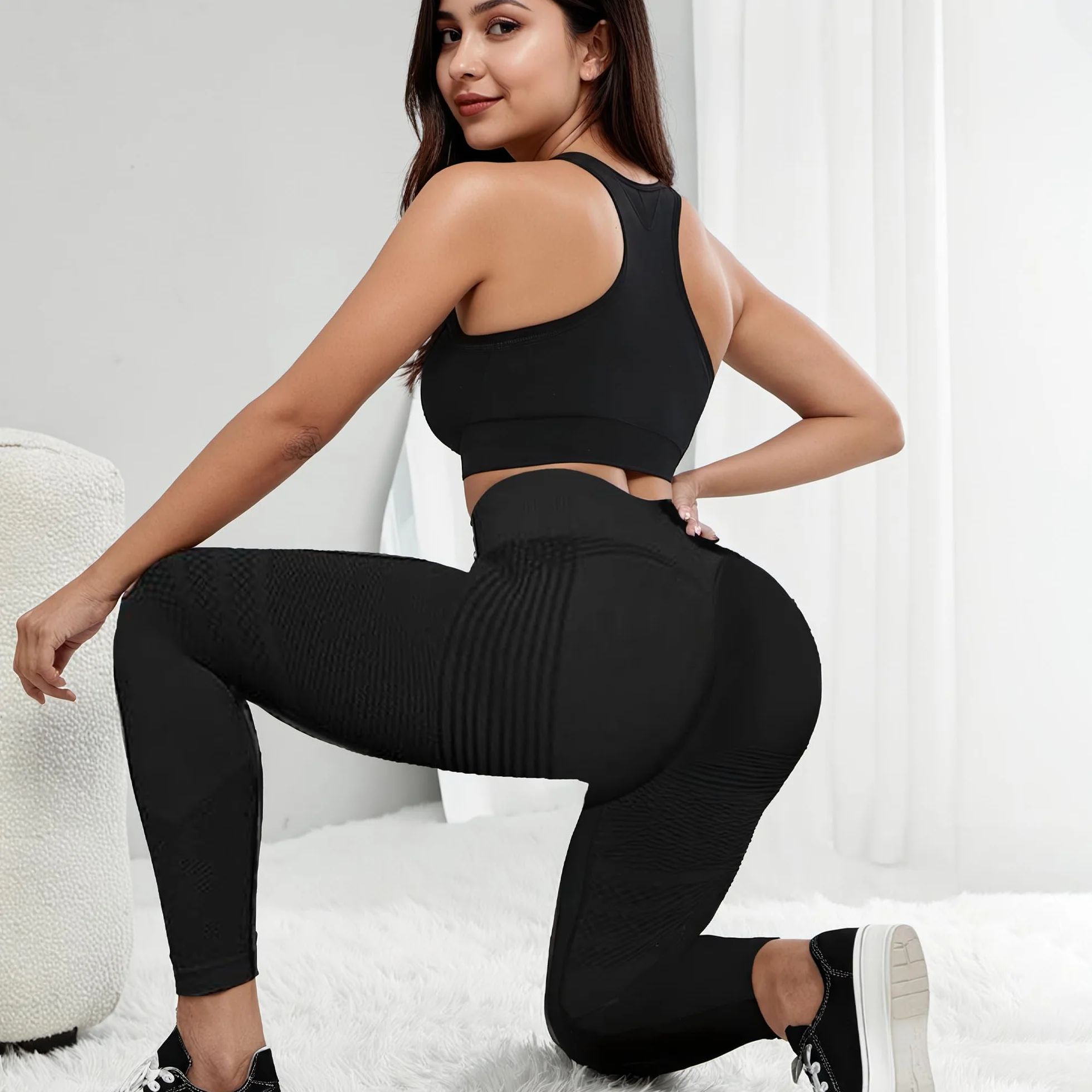 Legginsy antycellulitowe, sportowe legginsy push-up dla kobiet, nieprzezroczyste, kompresyjne, sportowe spodnie z wysokim stanem, joga, pilates