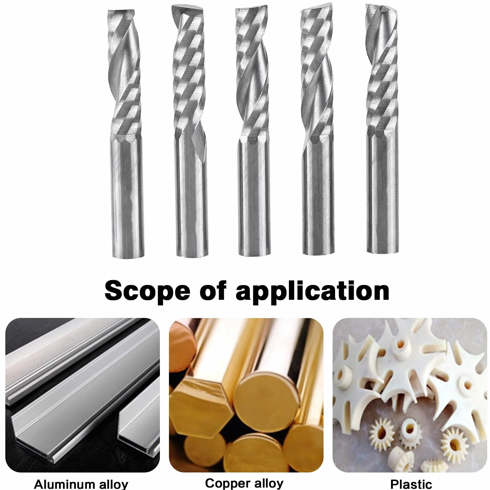 Frezy CNC - 5 szt. 6 mm trzon z węglika wolframu pojedyncze frezy spiralne frezy CNC frezy