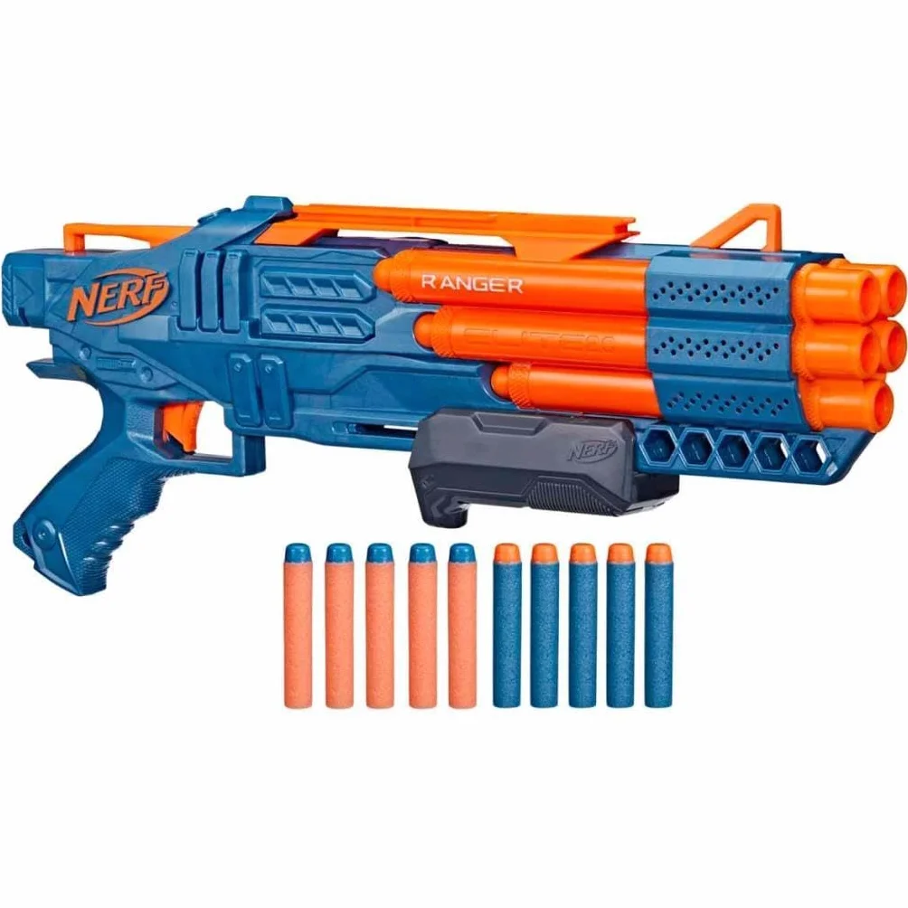 Wyrzutnia Nerf Elite 2.0 Ranger PD-5, strzelanie z 5 luf, 10 strzałek Nerf Elite, łatwa w użyciu, miejsce do przechowywania strzałek, przeładowywanie typu pump action