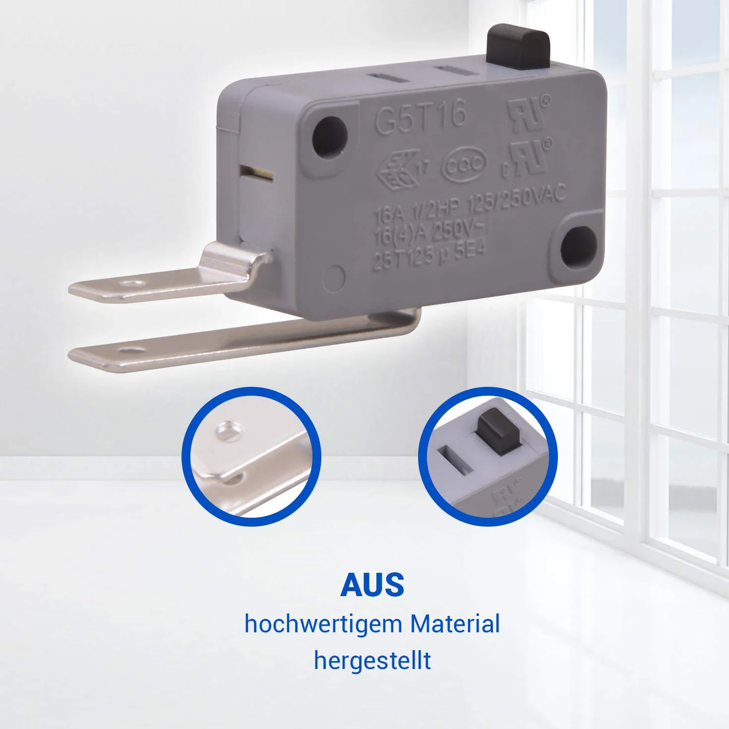VIOKS Mikro przełącznik 250 V 16 A zamiennik do Whirlpool C00118781 482000029051 mikroprzełącznik mini mikroprzełącznik wyłącznik krańcowy do zmywarki