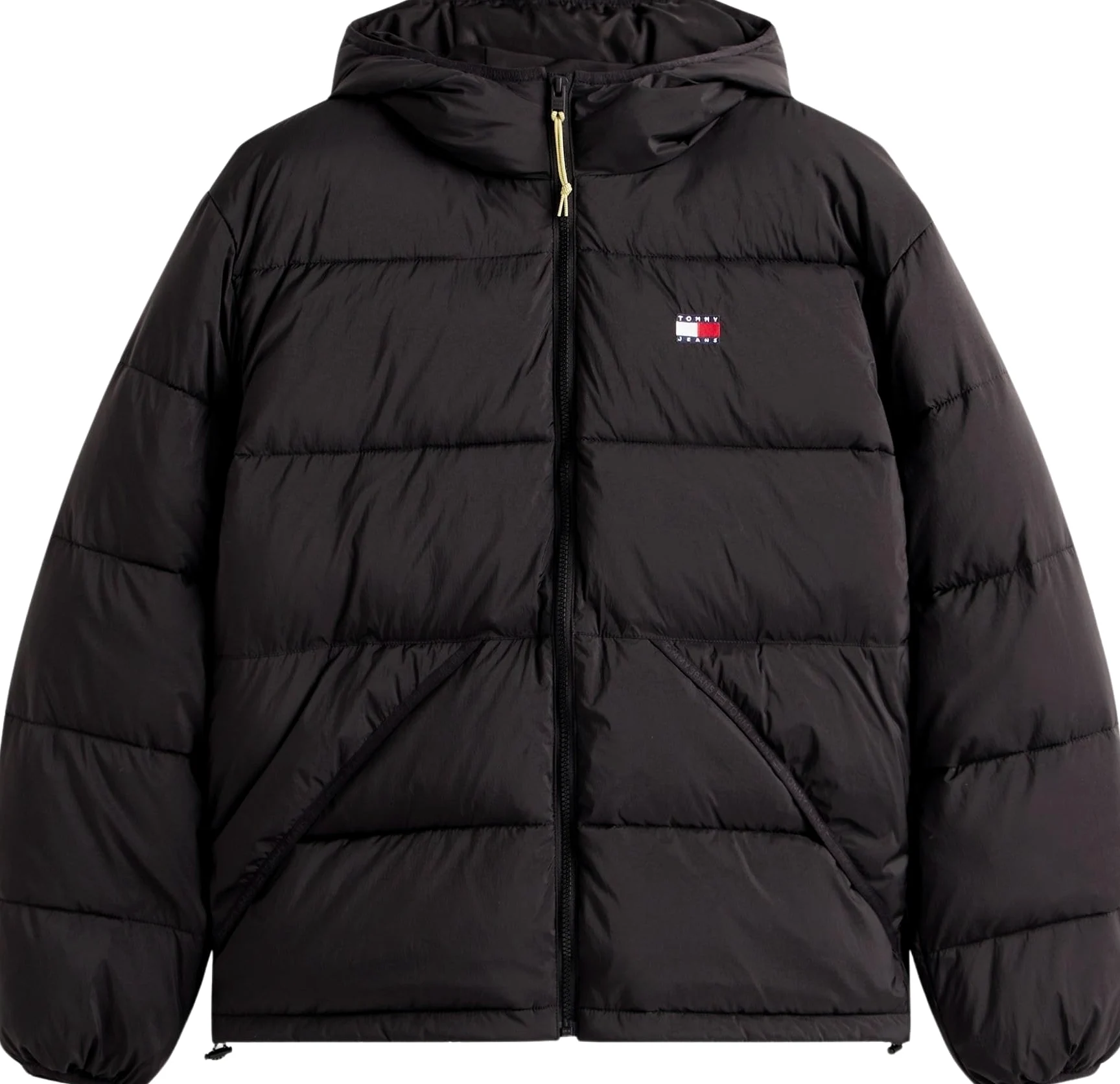 Tommy Jeans Męska kurtka puchowa TJM VAIL HOODED PUFFER EXT DM0DM22296, CZARNY (czarny), L, czarny (czarny), L