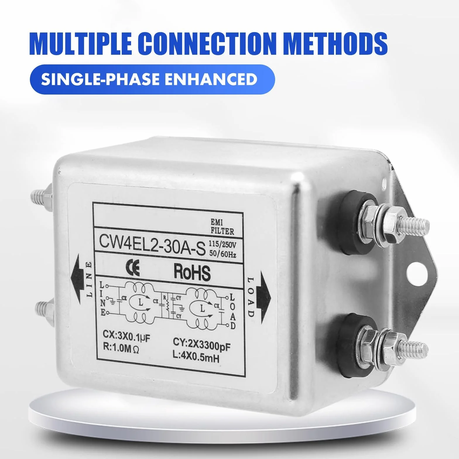 Filtr EMI - CW4EL2-30A-S Filtr zasilania jednofazowego EMI 115V/250V 50/60Hz
