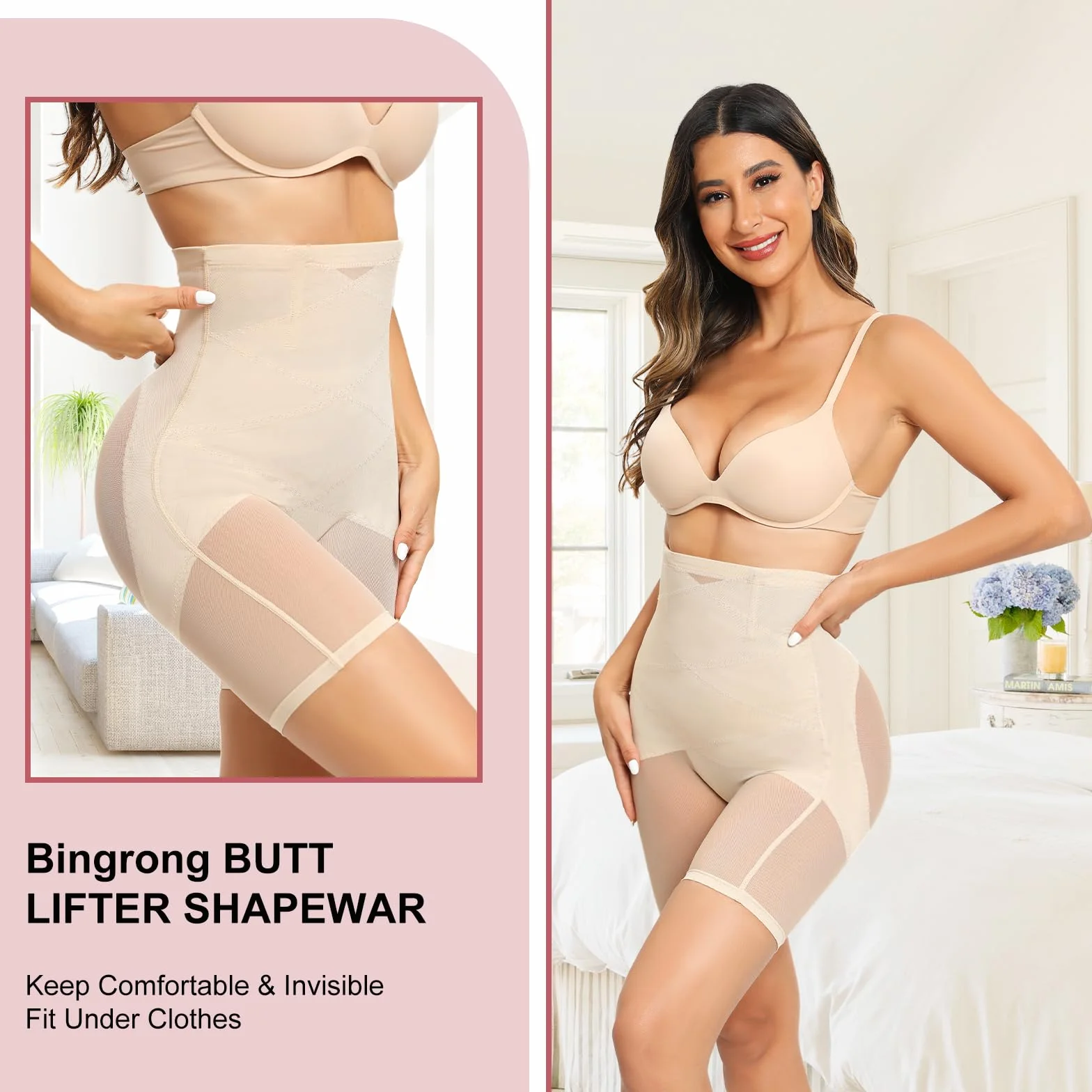 Tuopuda Bielizna modelująca kobiety z płaskim brzuchem majtki modelujące wysoki stan Body Shaper kompresja