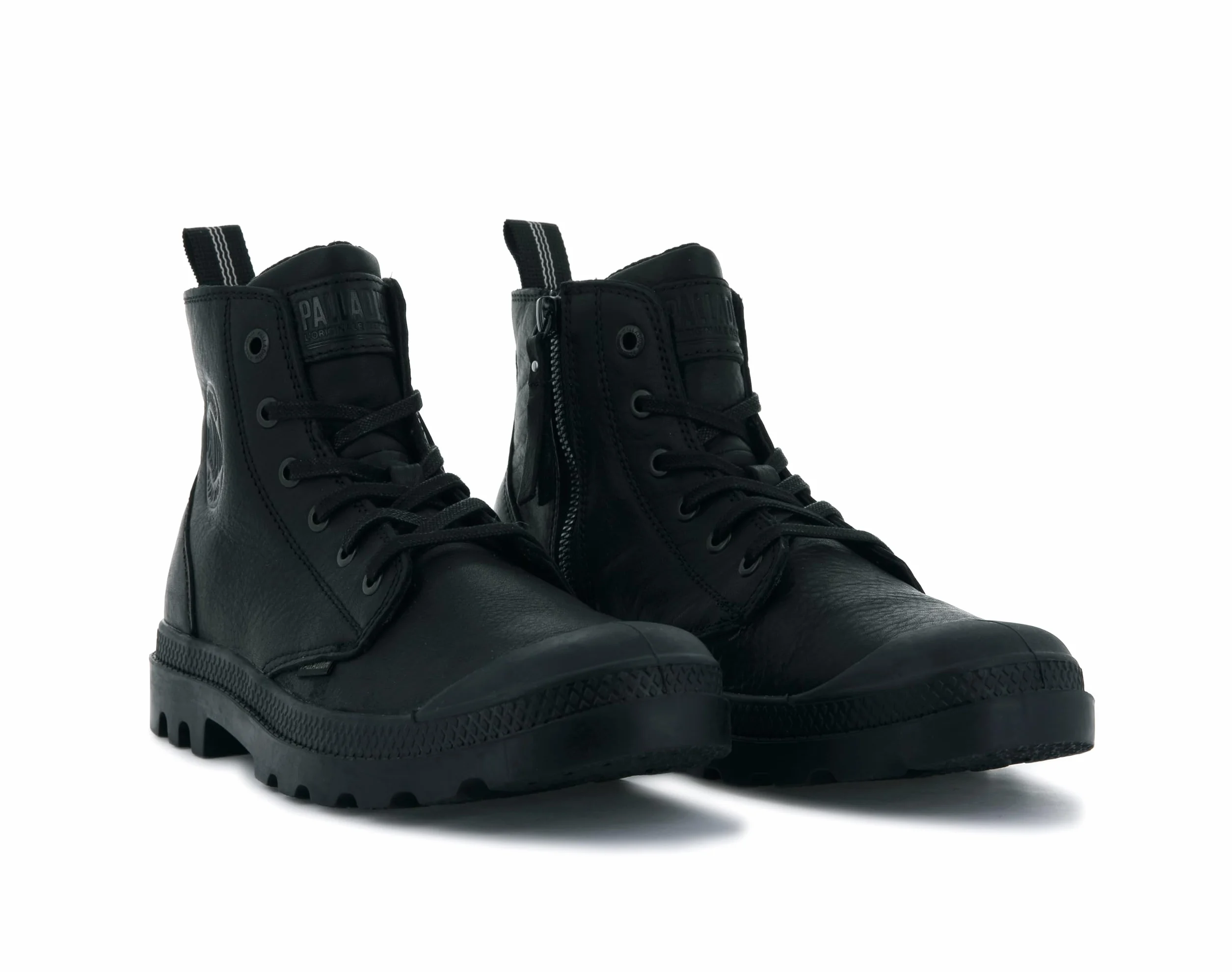 Palladium Pampa skórzane botki z zamkiem błyskawicznym