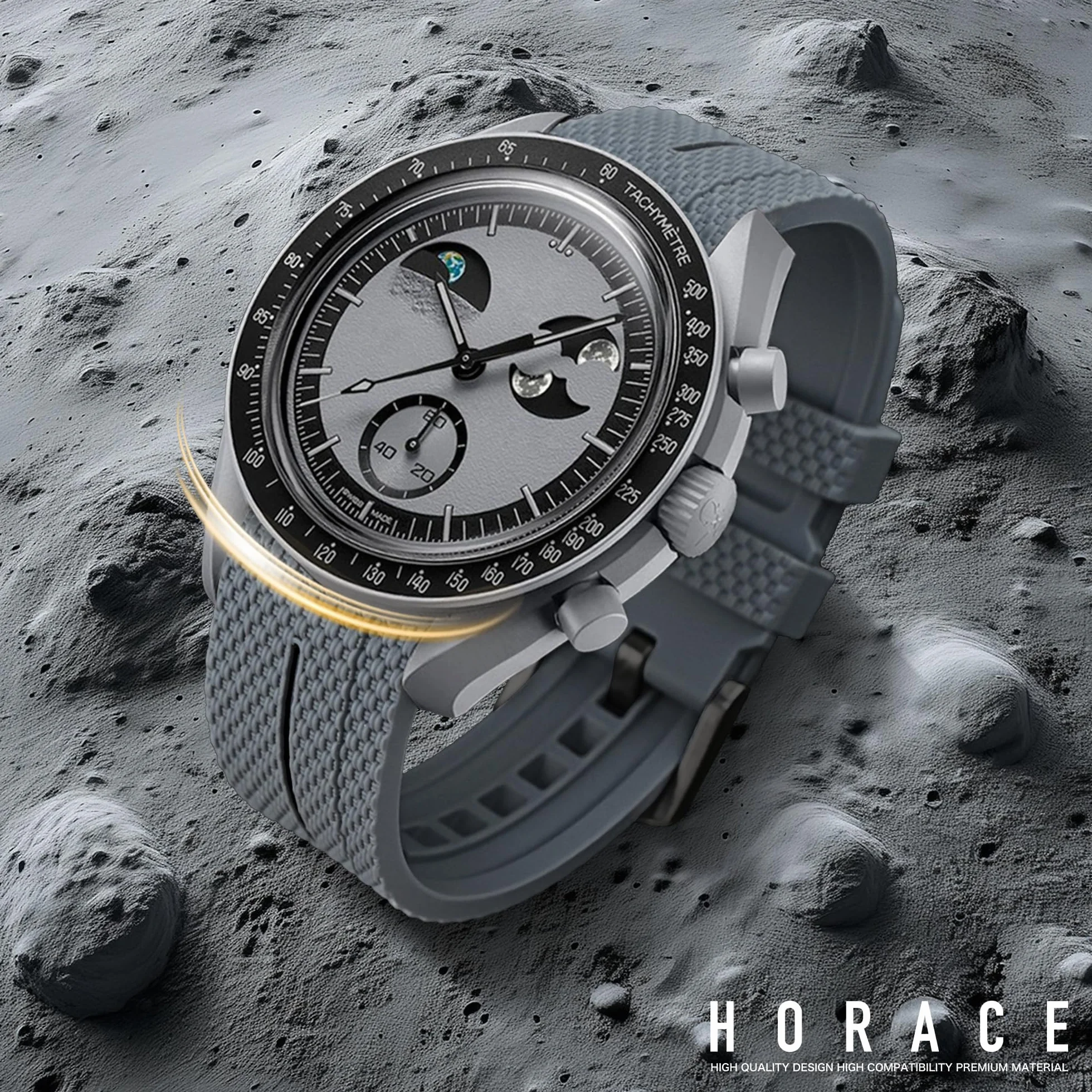 HORACE Uniwersalny gumowy pasek szybkozłączny 20 mm kompatybilny z Omega x Swatch MoonSwatch
