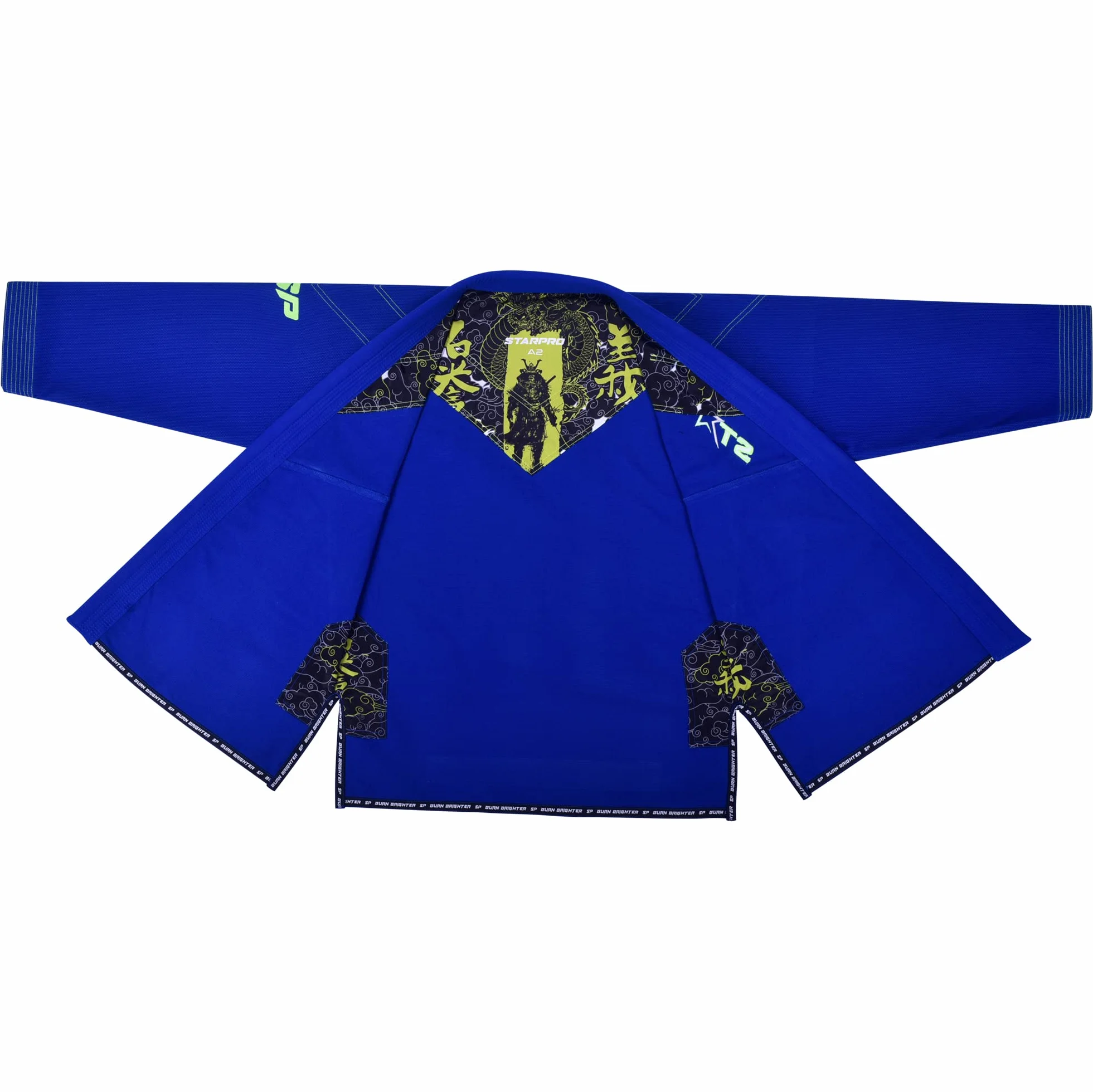 Starpro Ronin BJJ Gi 355 g - mieszanka bawełny Power - biały i czarny - Preshrunk Professional Martial Arts kimono do treningu i zawodów - dla mężczyzn i kobiet, niebieski, A5