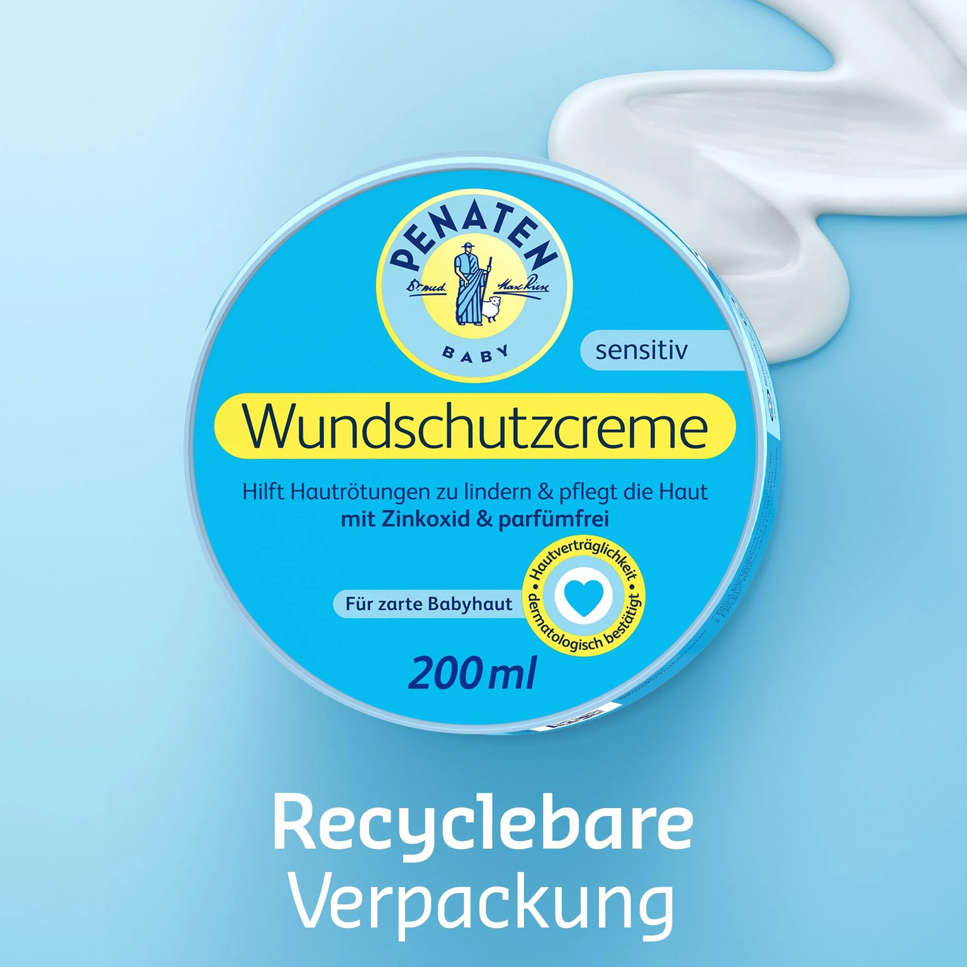 Penaten Penaten Krem ochronny na rany, kojący krem ochronny na rany dla niemowląt z tlenkiem cynku do ochrony przed odparzeniami pieluchowymi (1 x 200 ml) 200 ml