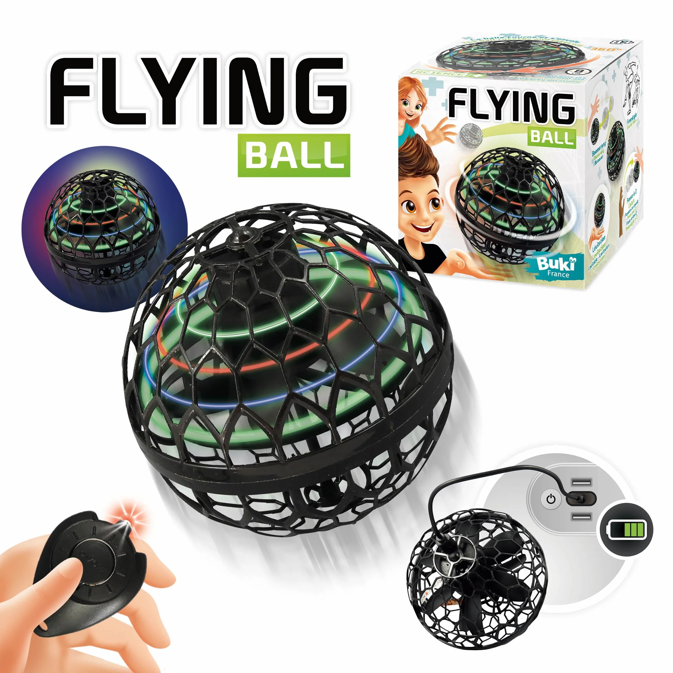 Buki France SP006 Flying Ball Świecąca Latająca Piłka do Gry