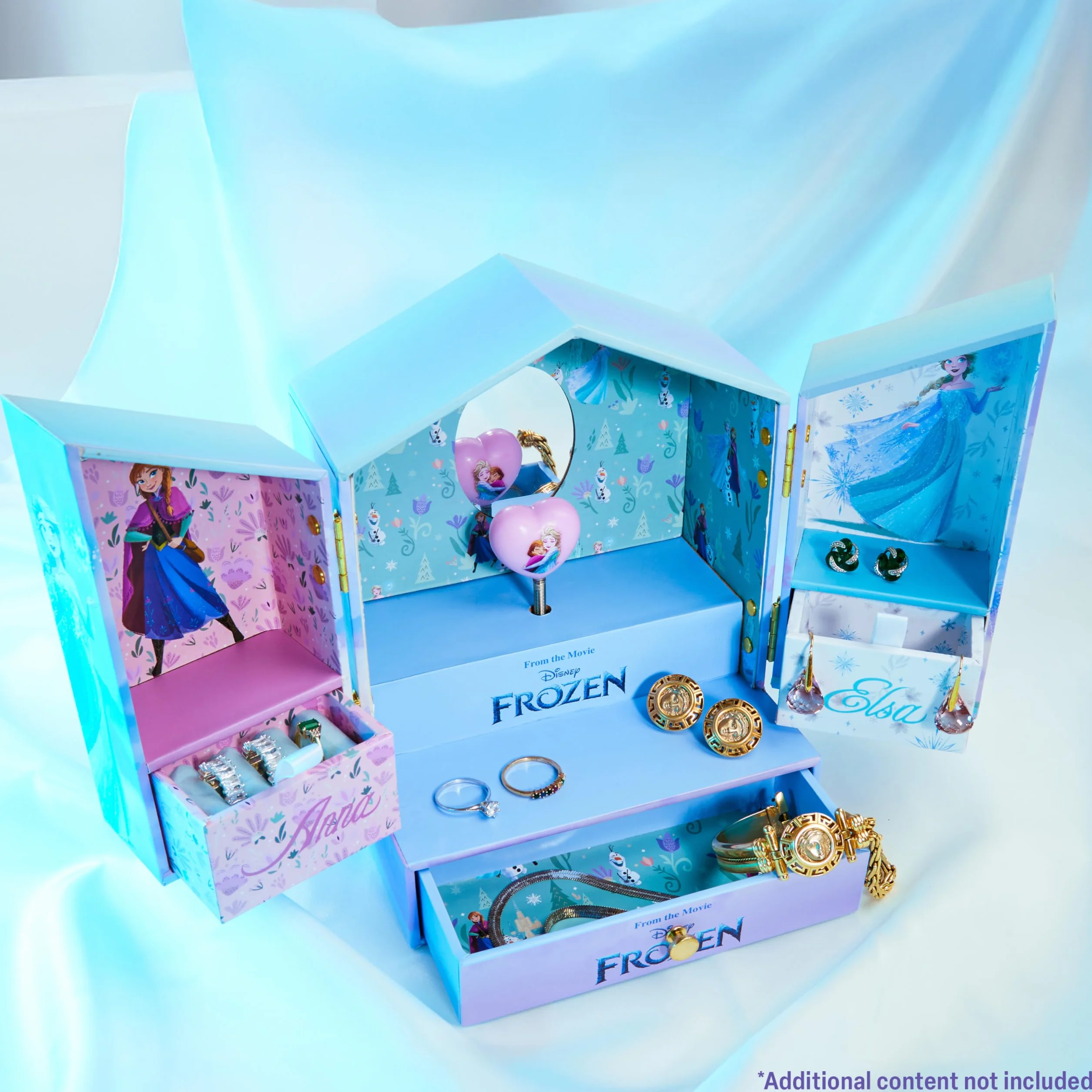 Get Trend Disney Kraina Lodu Muzyczna Pudełko Na Biżuterię Pomysły Na Prezent Nastolatki Sypialnia Dekoracja Elsa Zwijana Pozytywka z Lustrzanym Szufladami Do Przechowywania Prezenty dla Niej, Liliowy