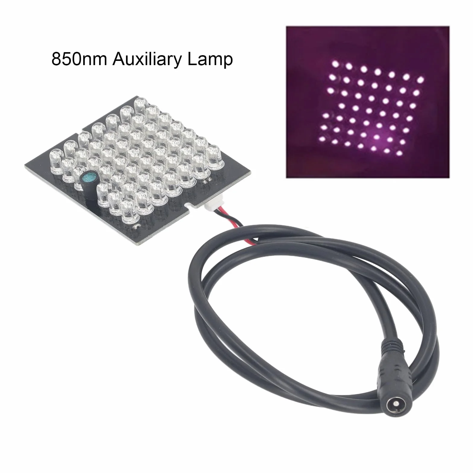Tablica Lampy IR Oświetlacz IR podczerwień 850nm 48 Koralików IR Lampa Noktowizyjna LED DC12V do Wnętrz na Zewnątrz