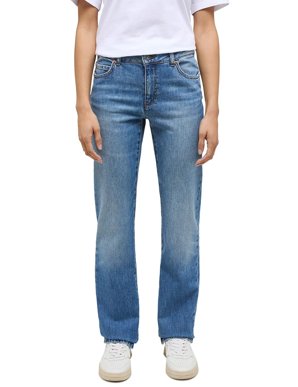 MUSTANG Styl damski Crosby Relaxed Straight Jeans, średni niebieski 402, 27 W / 30 L, Średni niebieski 402, 27W / 30L
