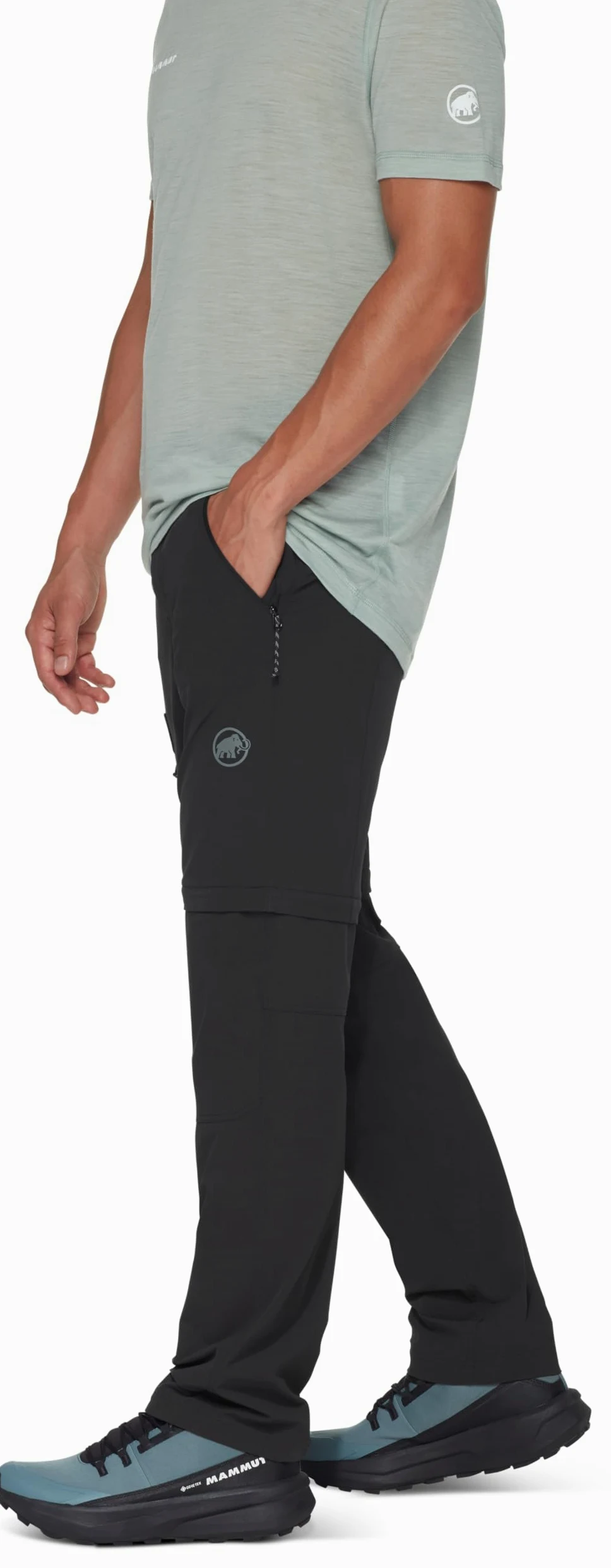 Mammut Runbold IV Zip Off Pants Men – Spodnie Męskie Trekkingowe z Odpinanymi Nogawkami | Oddychające i z Ochroną UV | Rozmiar 46 Długie, Czarny