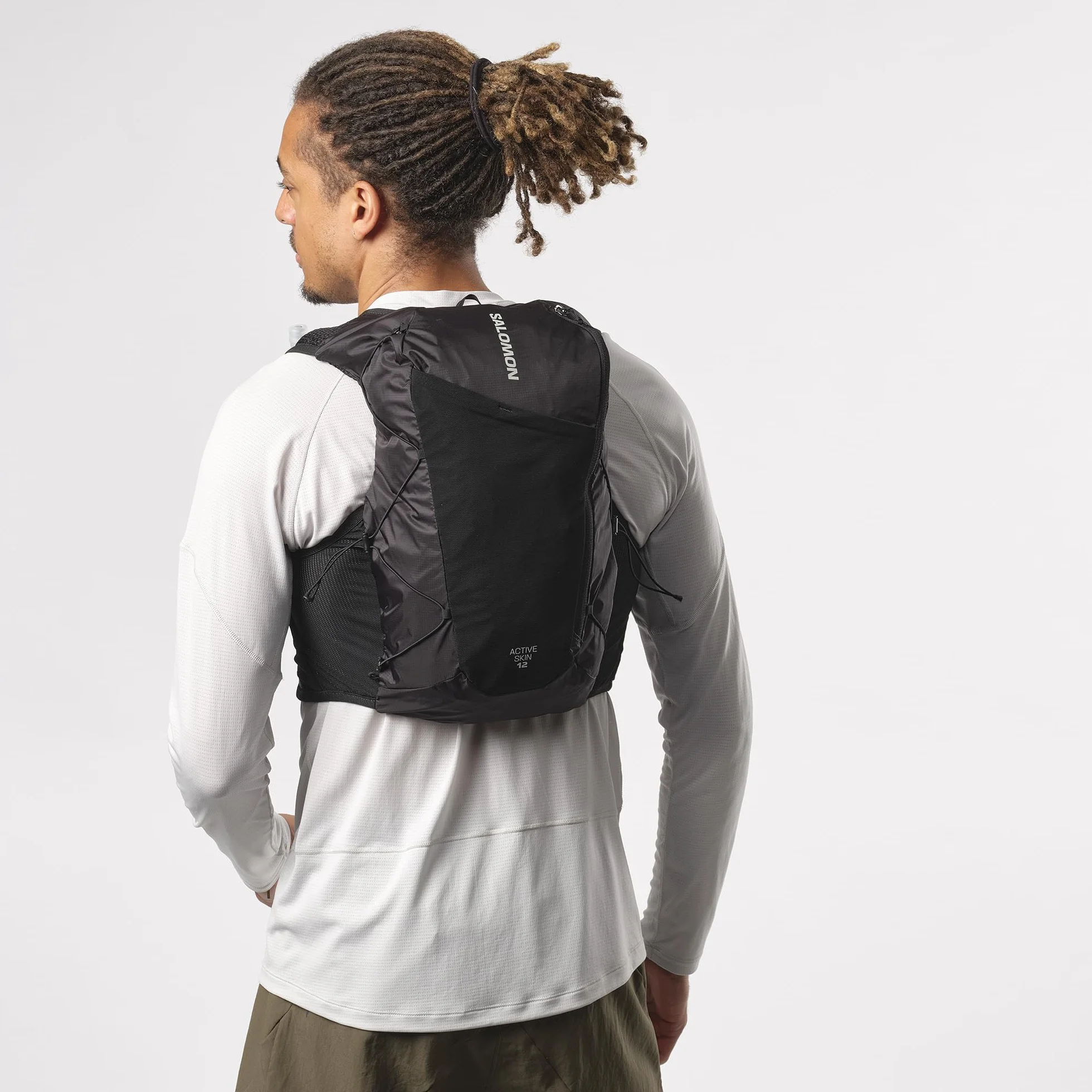 Salomon Active Skin 12 Unisex kamizelka do biegania szlak turystyczny z butelkami w zestawie, 12 l, łatwe nawodnienie, precyzyjne dopasowanie i zoptymalizowane przechowywanie