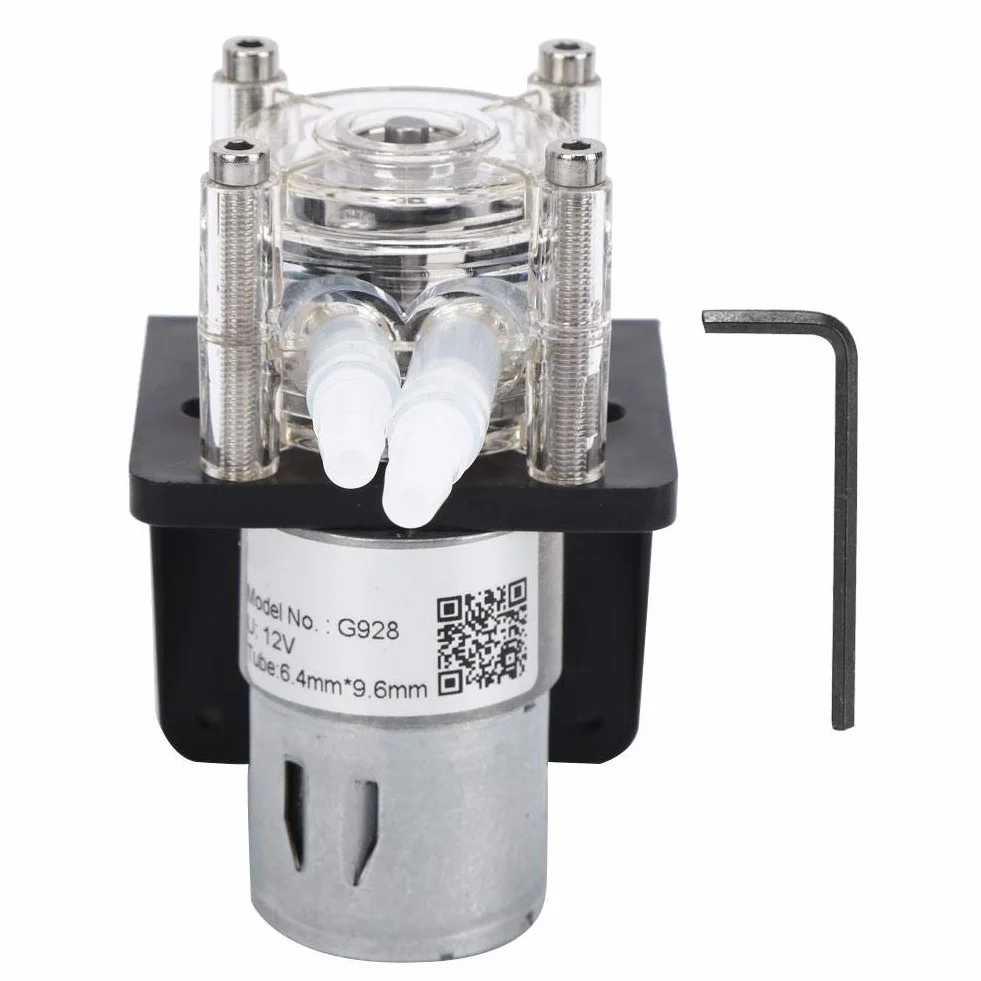 Pompa perystaltyczna trzy rolki 500 ml / M pompa dozująca przekładnia silnik laboratoryjna pompa perystaltyczna akwarium pompa dozująca krople z podstawą (12 V)