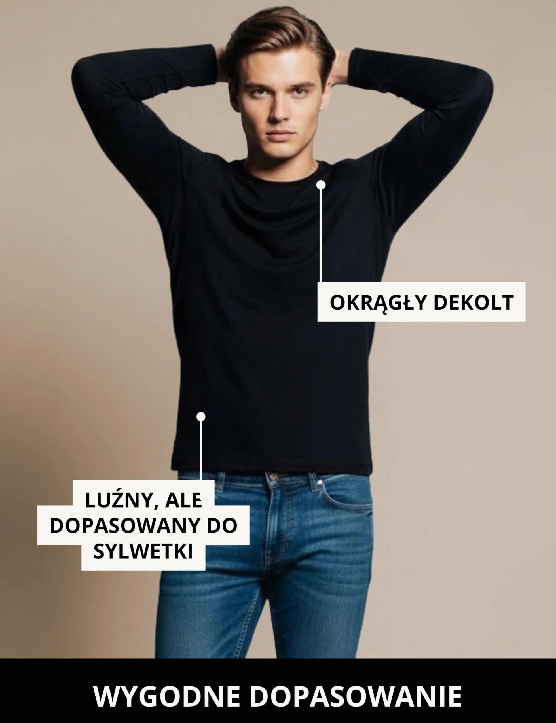 Basic Treasure Koszulka męska 2/3 w opakowaniu, krótki lub długi rękaw