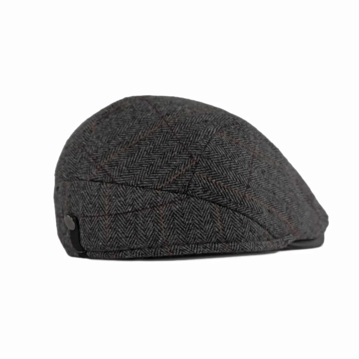 YAMEE Beret zimowa męska ze składaną klapką na uszy wiatroszczelna retro czapka z suwakiem Cabbie Cap
