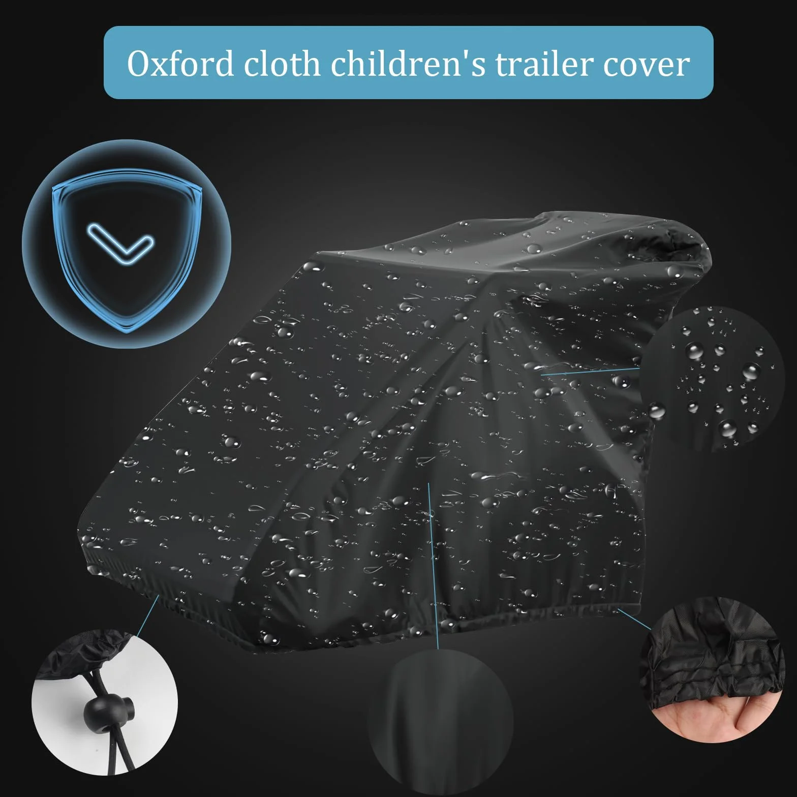 Plandeka na rower, garaż rowerowy, plandeka rowerowa na zewnątrz, wodoszczelna, wiatroszczelna, odporna na rozerwanie, tkanina Oxford 210D, do przyczepek rowerowych, przyczepek dla psów, przyczepek