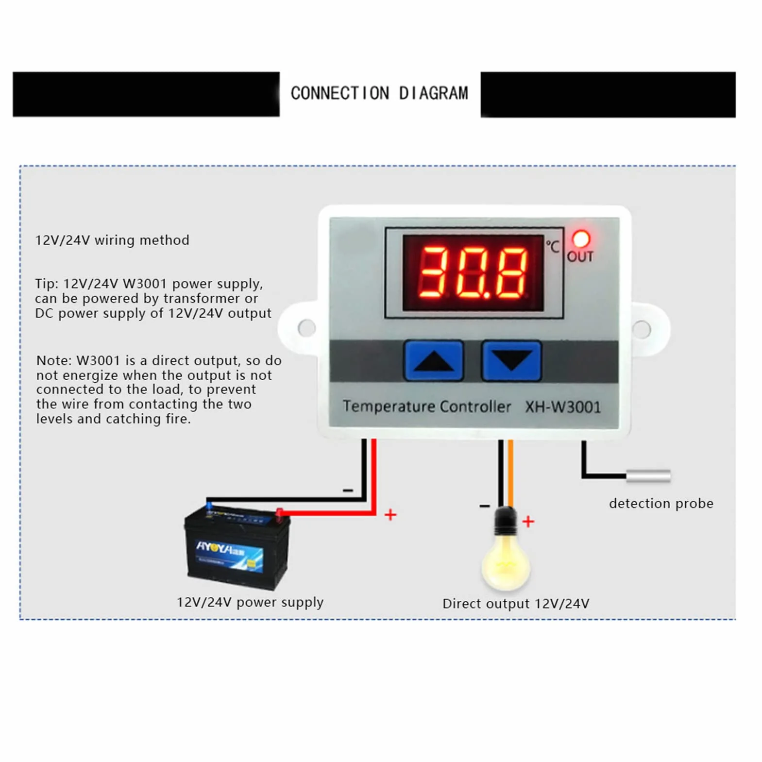 Regulator Temperatury, DC 12V 120W Cyfrowy Regulator Temperatury Przełącznik Termostatu z wodoodporną sondą Czujnika, Regulatory Temperatury