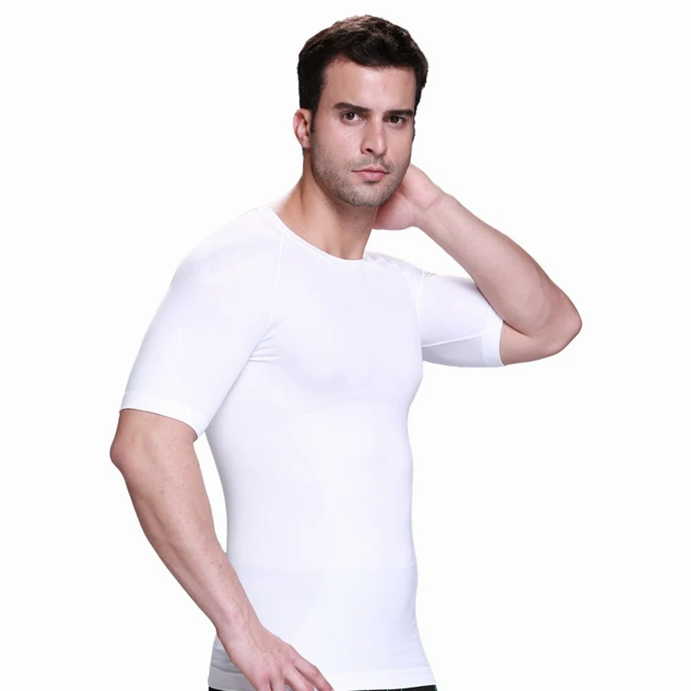 BaronHong Kompresja Body Shaper Mens Outdoor Gym Trainning szybkoschnąca koszulka z krótkim rękawem podróżowanie ochrona przed słońcem Fitness Running odzież