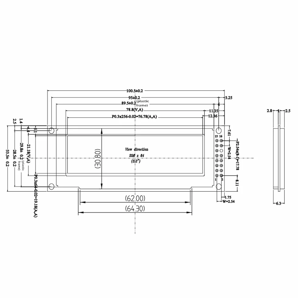 Wyświetlacz OLED 3,12 256x64 SSD1322 Sterownik Moduł Graficzny LCD Lutowanie Równoległe/SPI dla /C51 Biały