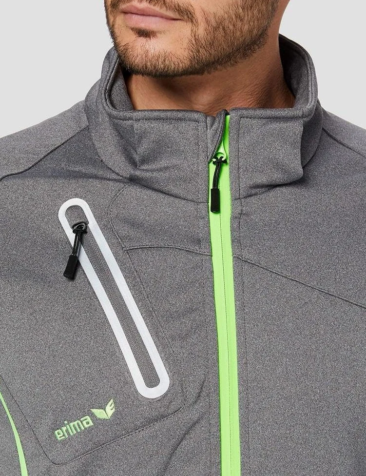 Erima Mężczyźni Kurtka softshell Function (9060710), szary melanż/green gecko, XL