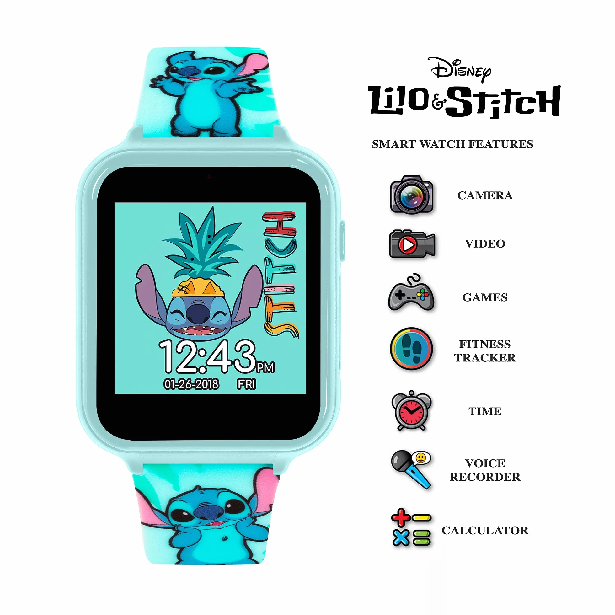 Disney Smartwatch Casual Dzieci Niebieski 41 mm