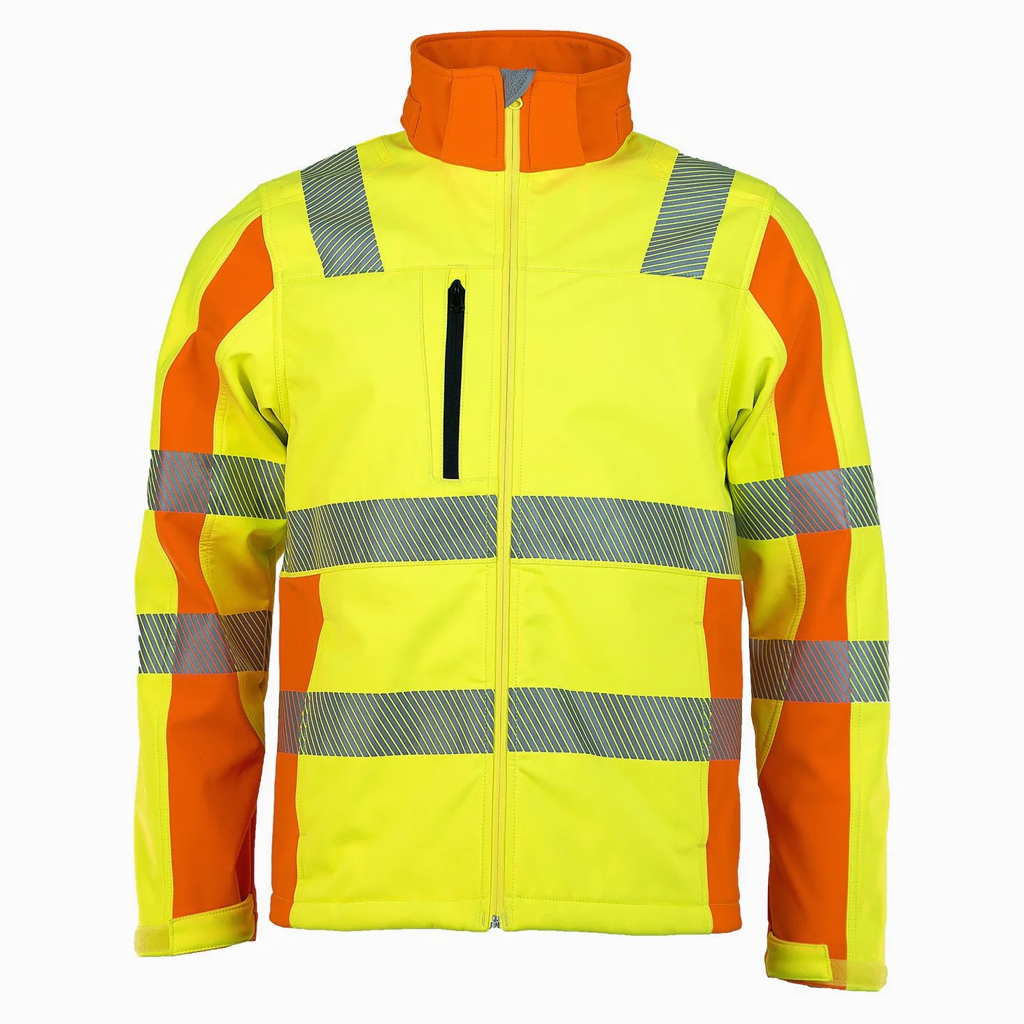 Kurtka ostrzegawcza softshell Prevent żółto-pomarańczowa 3XL