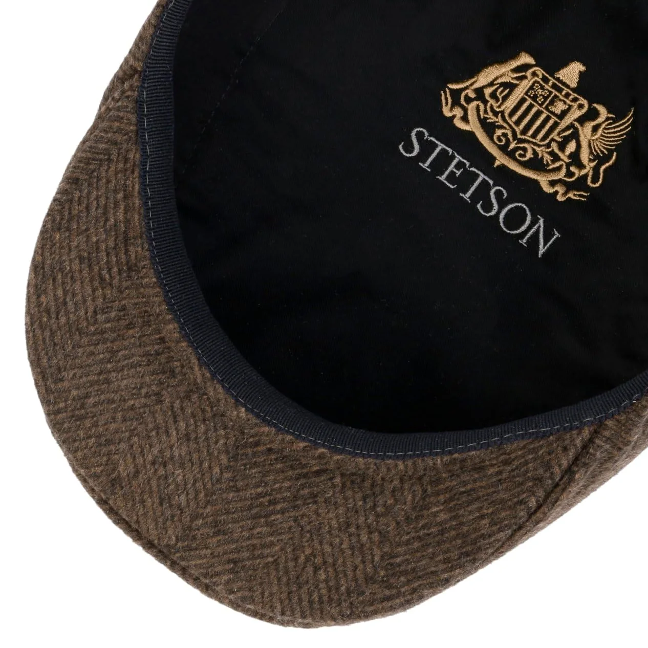 Stetson Bardsey kaszmir płaska czapka z daszkiem męska – Made in Germany z daszkiem, na jesień, zimę, jesień, zimę, 58 cm, brązowa