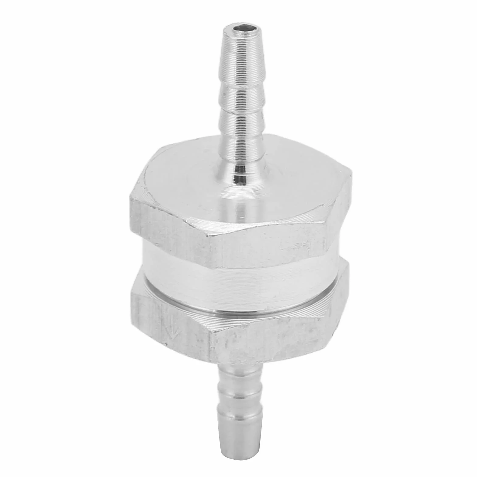 Zawór Zwrotny Jednokierunkowy Zawór Paliwa 4Mm Srebrny Stop Aluminium Jednokierunkowy Zawór Zwrotny Stop Aluminium Uniwersalny do Paliwa Benzyna Benzyna Napędowy Woda (4 mm)