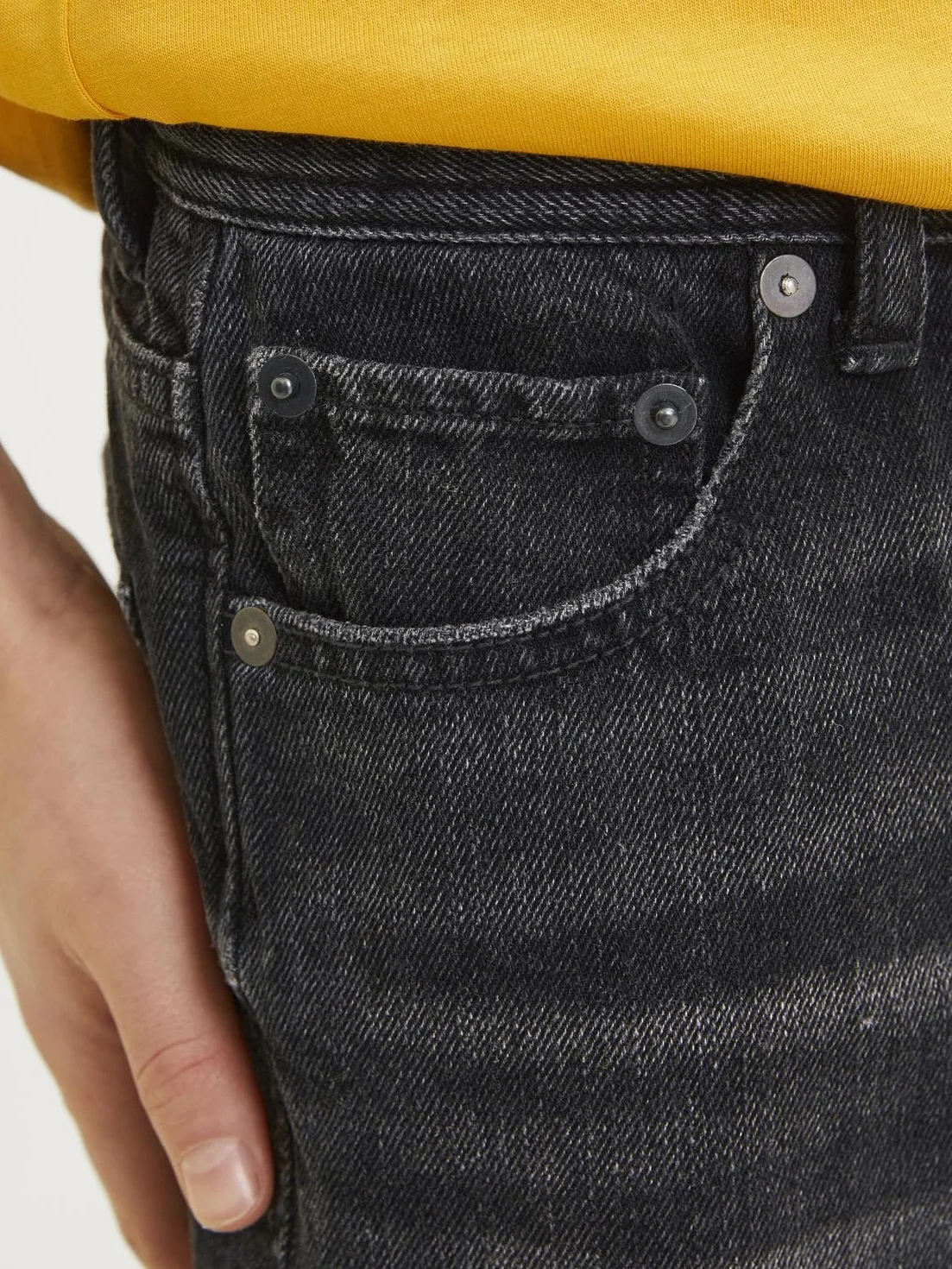 JACK&JONES JUNIOR Spodnie jeansowe chłopięce, czarny denim, 128