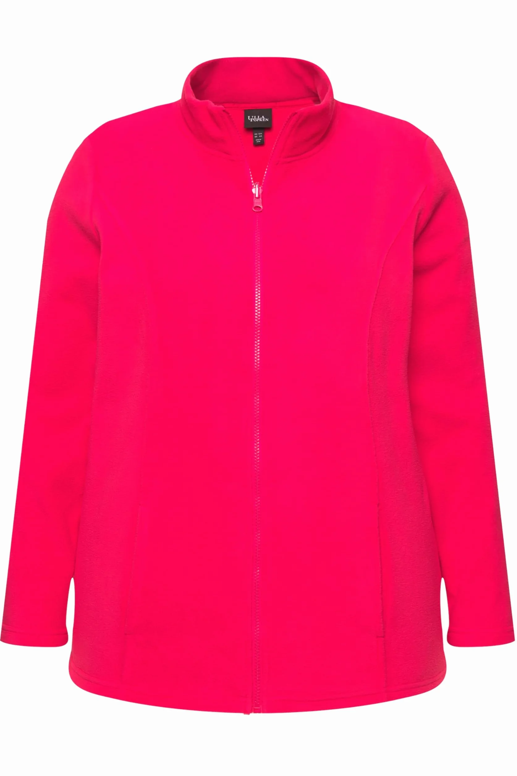 Ulla Popken Damska kurtka polarowa, duże rozmiary, plus size, system modułowy, kurtka wewnętrzna, stójka, magenta, 50-52
