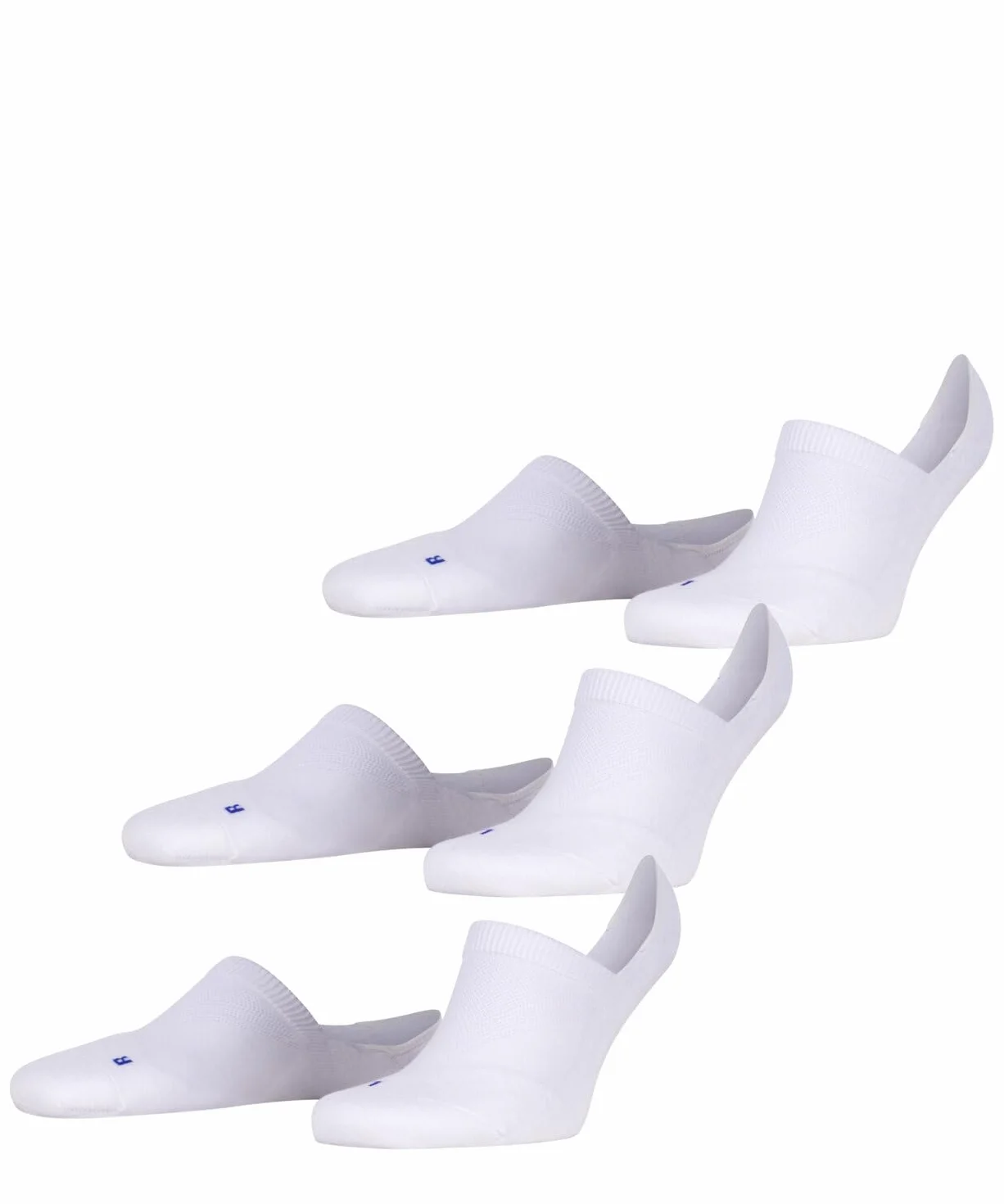 FALKE Uniseks Stopki Cool Kick Invisible Multipack U In Oddychający I Szybkoschnący niewidoczne jednokolorowe 3 Pak, Biały White 2000, 42-43