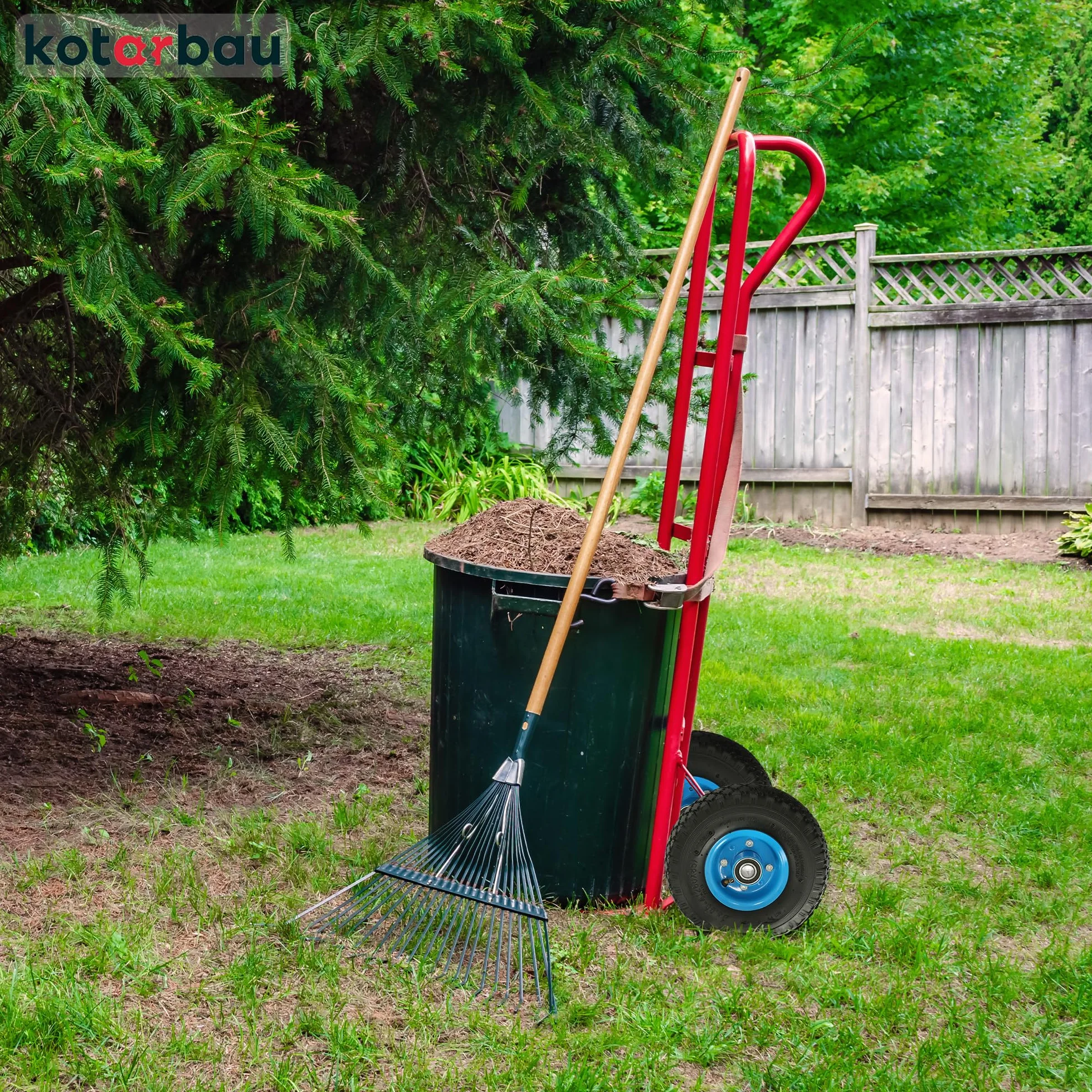 KOTARBAU® Zestaw 2 kół do wózka transportowego, koła do wózka transportowego z pełnymi oponami gumowymi 260 x 85 mm 3.00-4, wzmocnione, 4PR, koła kompletne, opony do wózka transportowego, koła