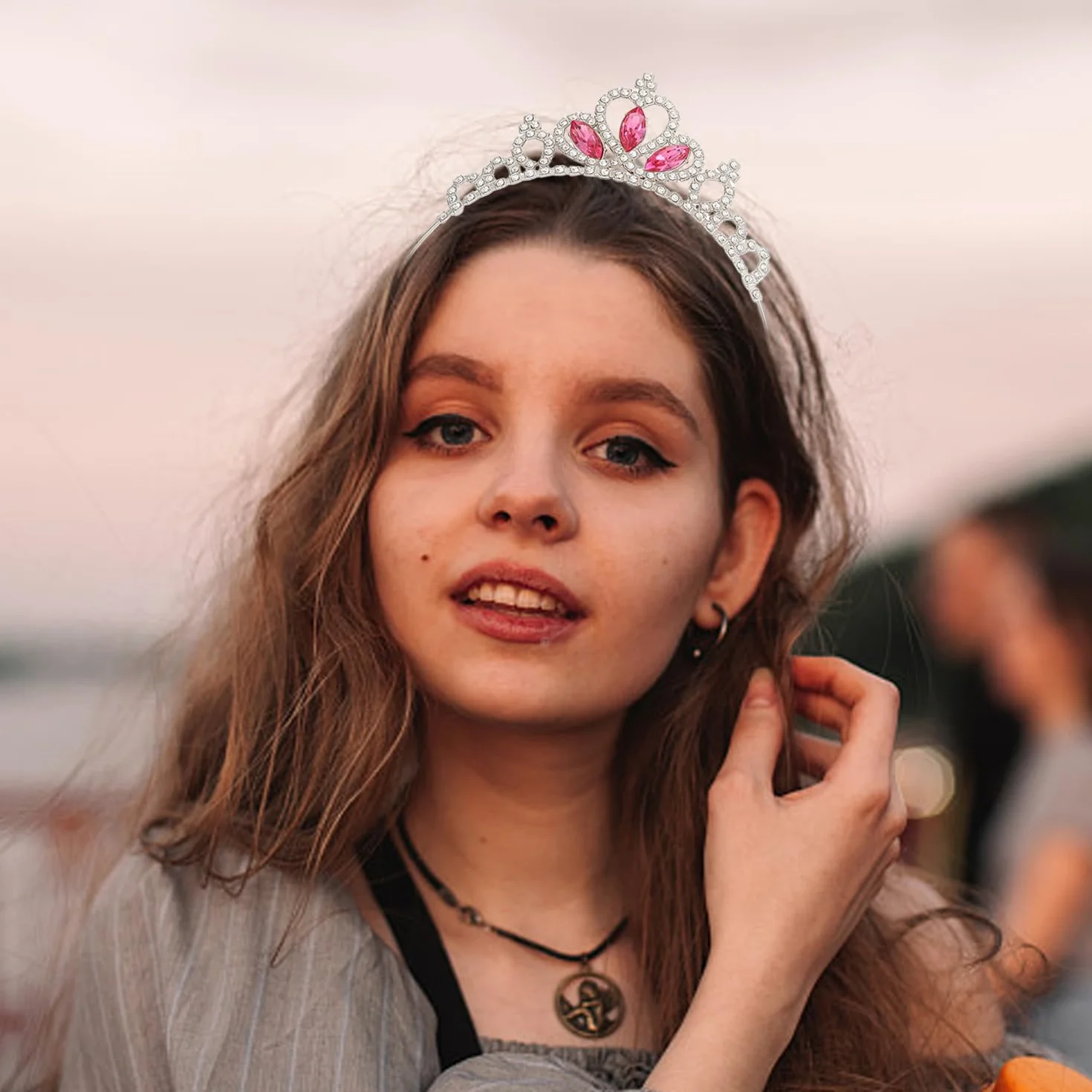 2 szt. Korona Opaski na głowę Rhinestone Błyszczące Opaski na głowę Impreza Ubierz Akcesoria do Włosów Dziewczyny Akcesoria