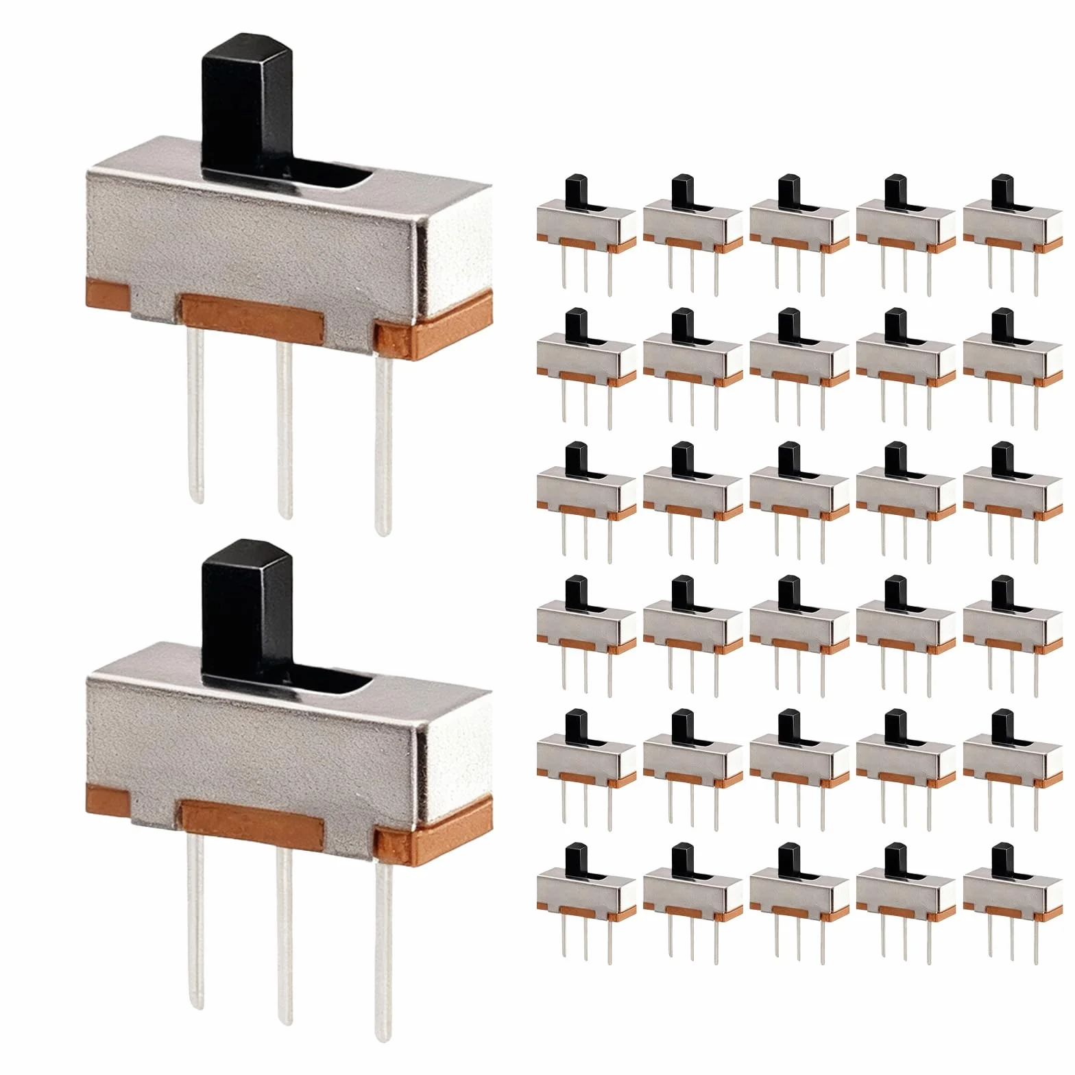 Przełącznik suwakowy 0,5 A 50 V DC, przełącznik suwakowy, 3-pinowy mini przełącznik 2-pozycyjny, do projektów elektronicznych, przełącznik pionowy 0,5A, zespoły DIY