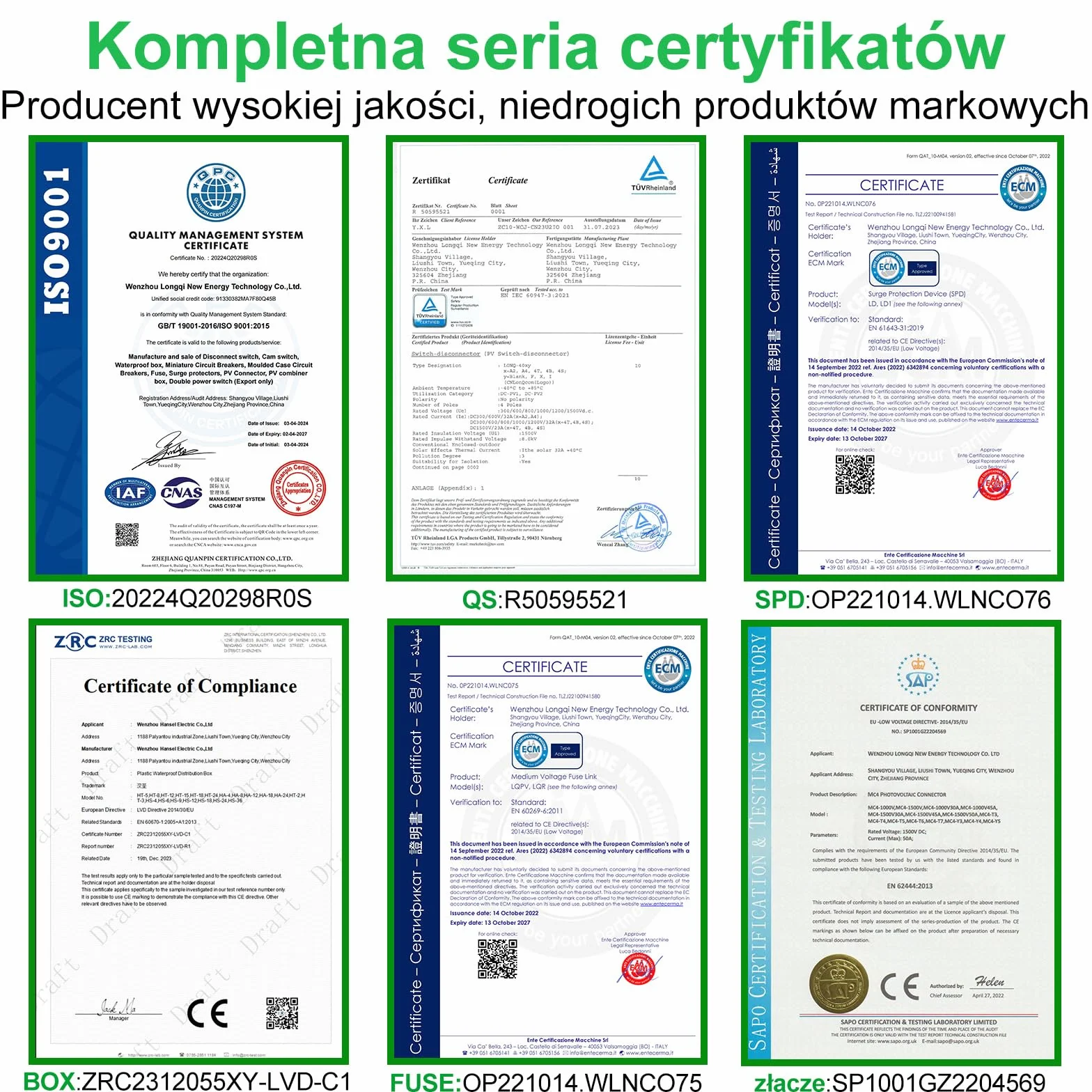 CNLonQ 2-Strunowa Skrzynka Przyłączeniowa Fotowoltaiczna 2 Wejścia 2 Wyjścia DC1000v 32A Z Wyłącznikiem Izolacyjnym, Zabezpieczeniem Przeciwprzepięciowym I Bezpiecznikiem 15A IP65 Wodoodporna