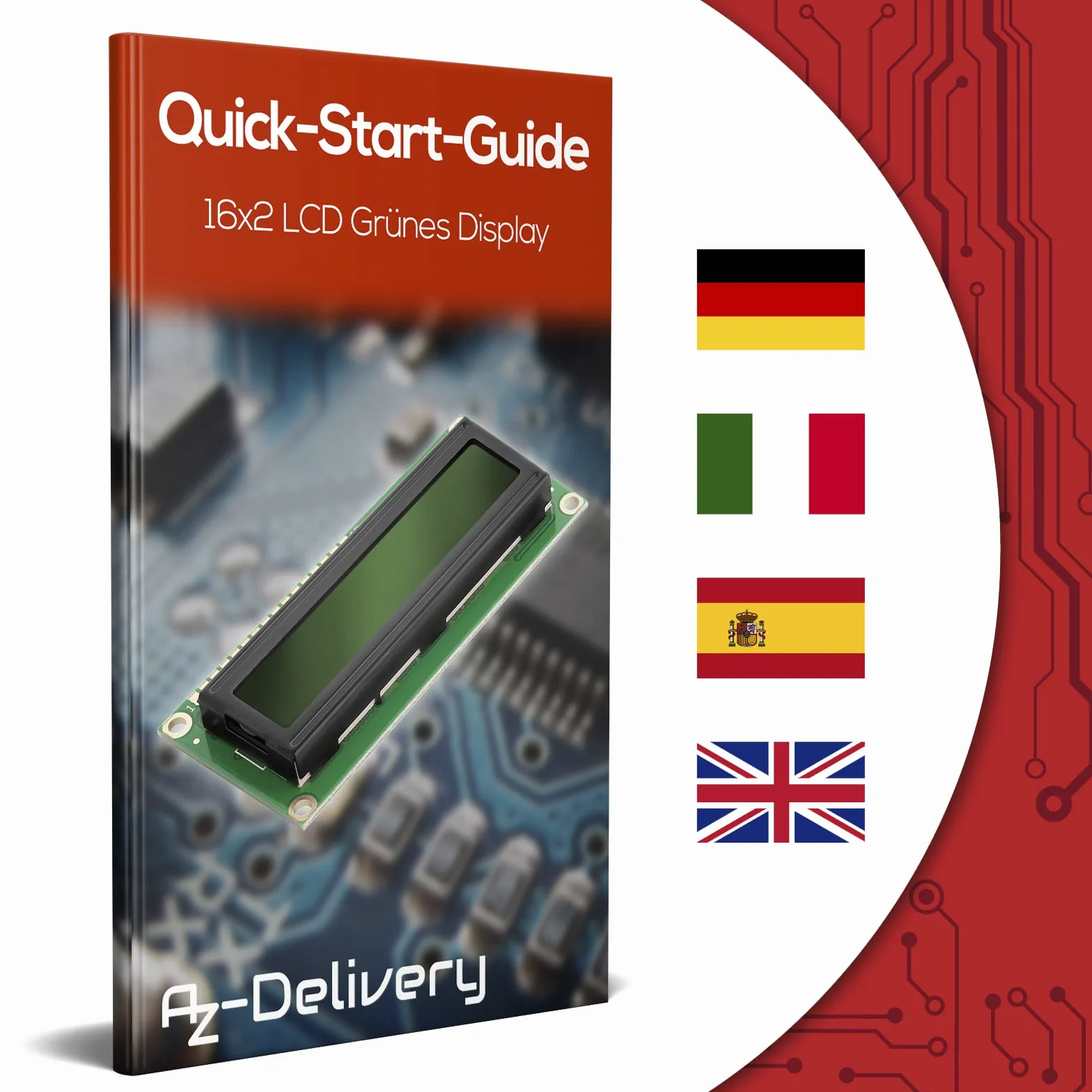 AZDelivery 5 x HD44780 1602 LCD Module Display 2x16 znaków z zielonym tle i czarne kompatybilny z Arduino i Raspberry Pi znaki tym e-Book!