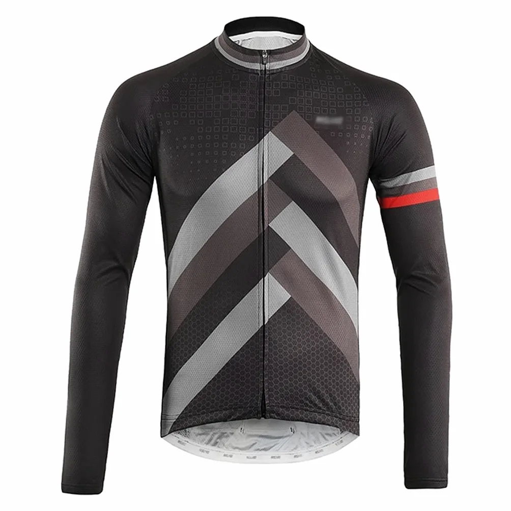 Męska odzież kolarska Kurtka jazda na rowerze męska z długim rękawem Oddychająca Szybkie Suche Outdoor Sports Wear Nadaje się na wiosnę lub jesieni Męskie koszulki kolarskie(E,2XL)