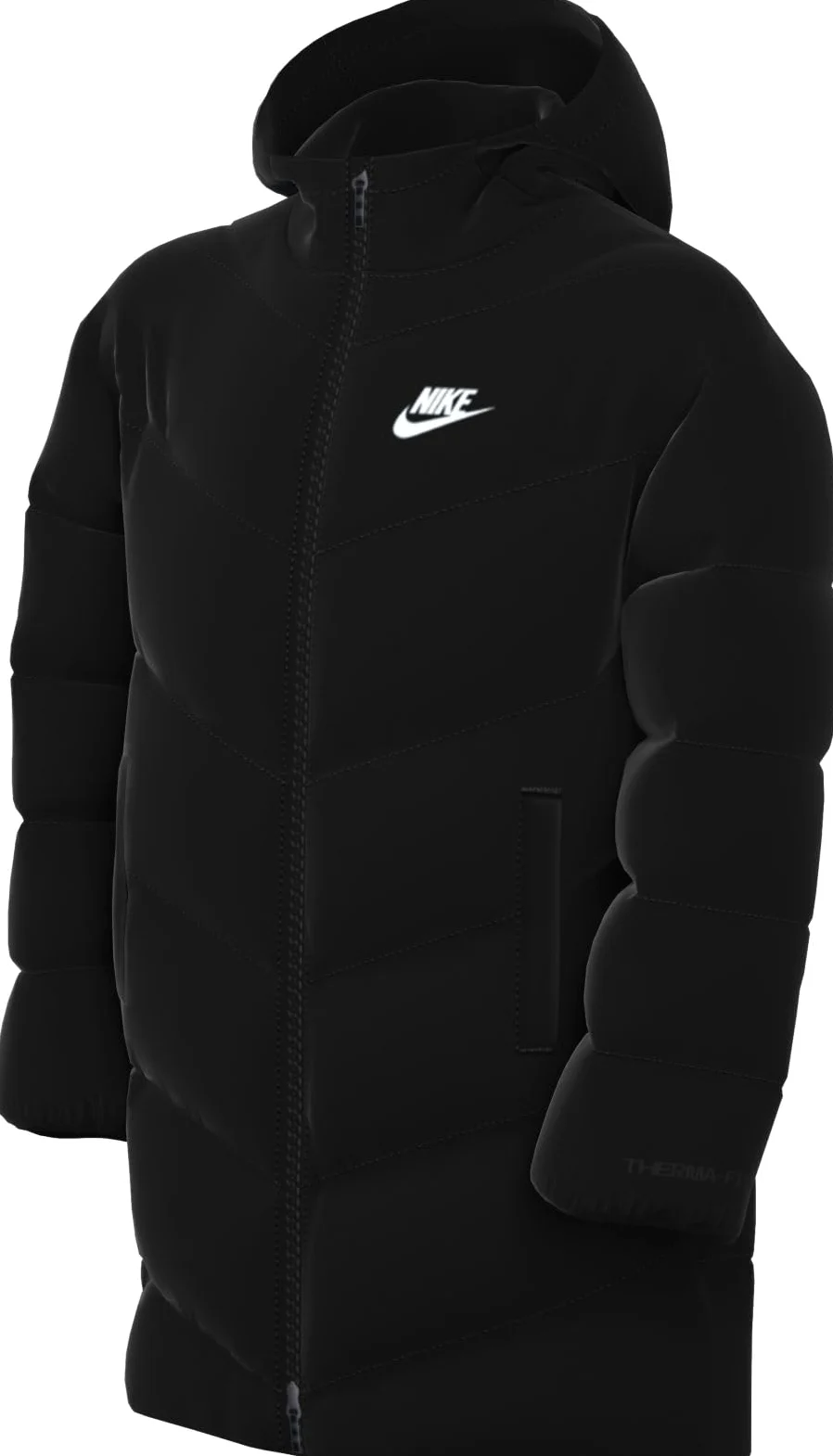 Nike Dziecięca kurtka puchowa K Nsw Tf Adp do połowy uda, czarna/biała, 146/152