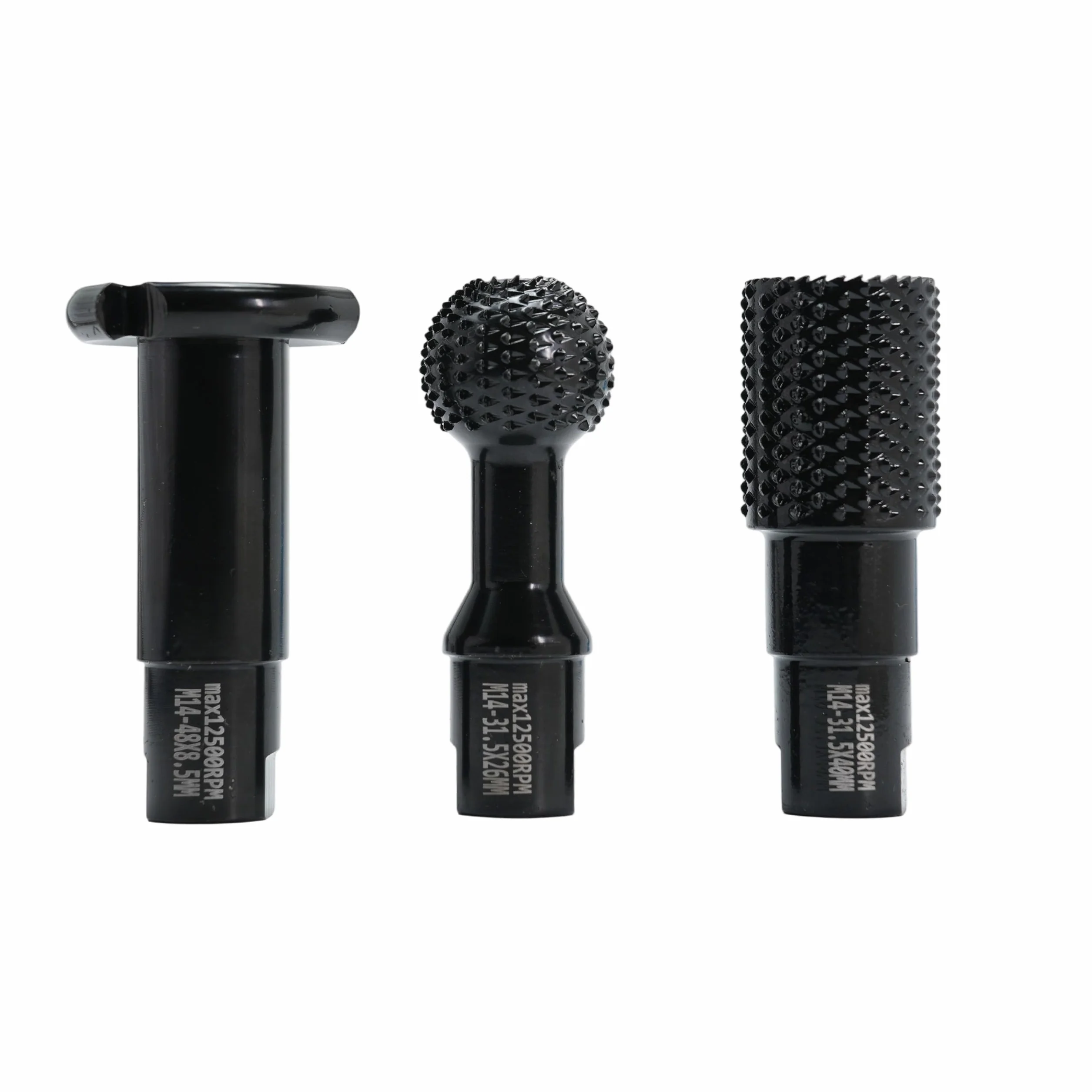 Zestaw frezów do rzeźbienia w drewnie, gwint M14, 3-częściowy do szlifierek kątowych 115 mm/125 mm, czarny